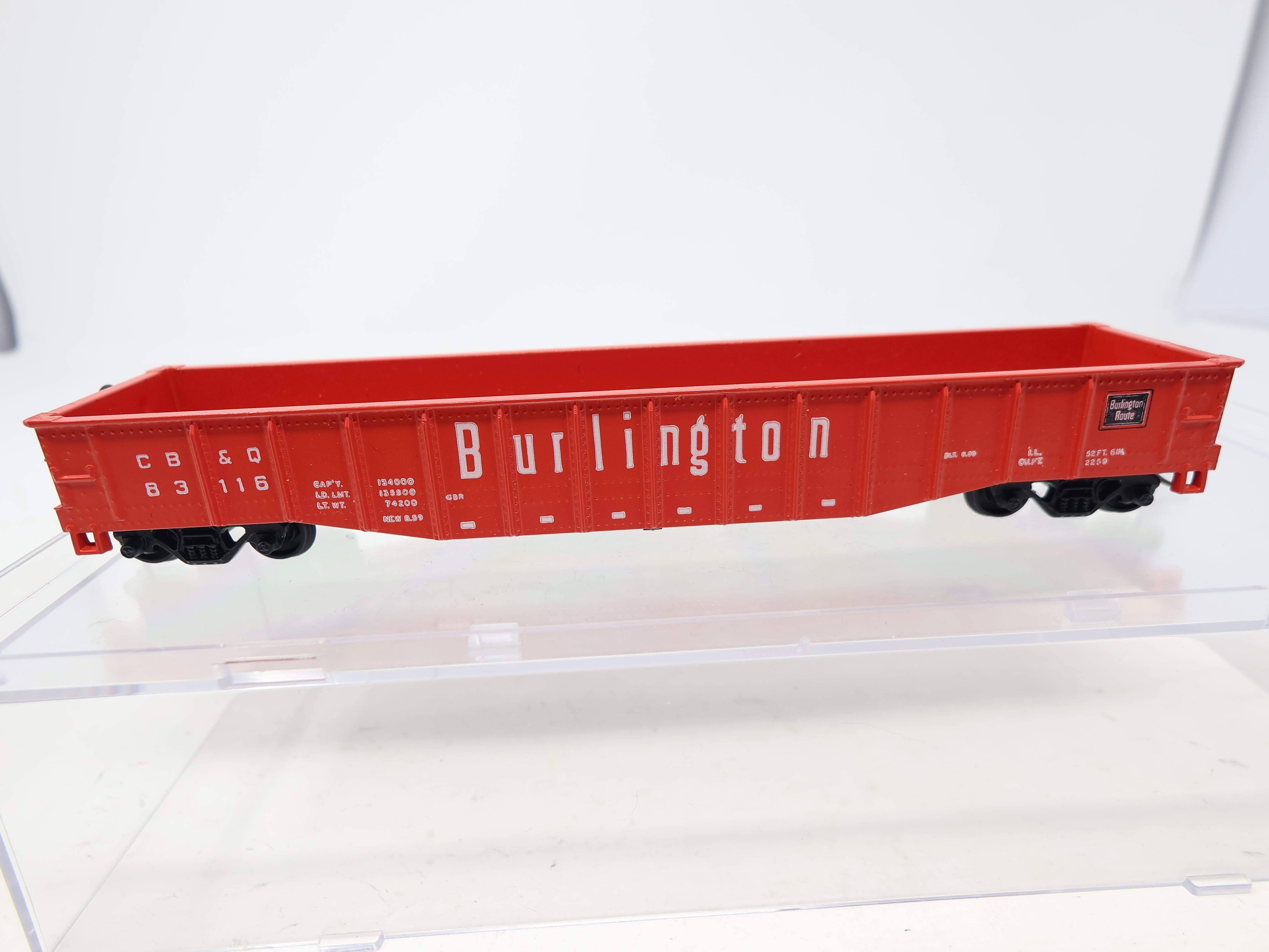 USED Athearn HO Scale, 49' Gondola, Burlington CB&Q #83116