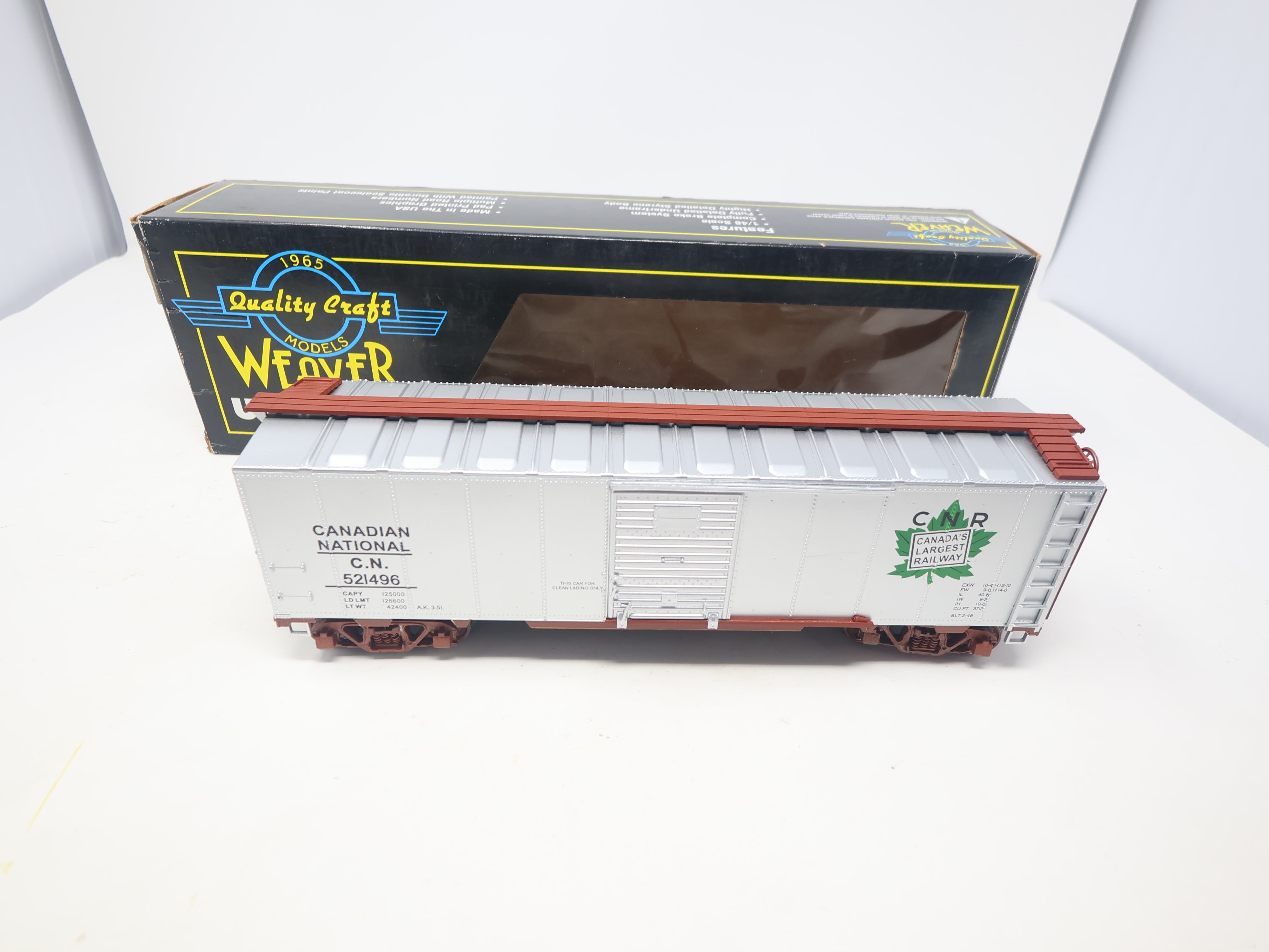 USED Weaver U3540SD O, Steel Side Box Car, Canadian National CN #521496, 2 Rail