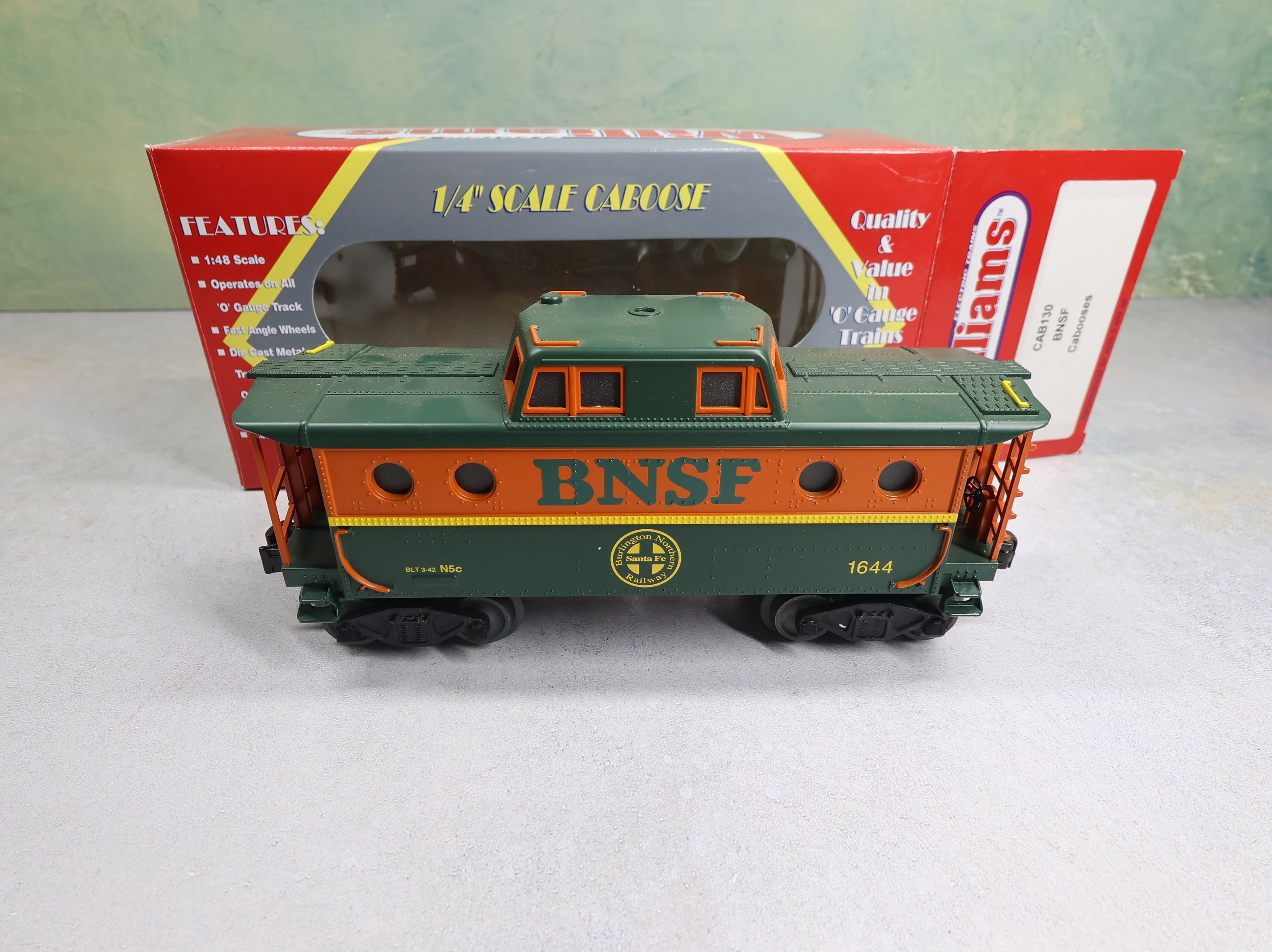 USED Williams CAB130 O 1:48 Scale Caboose BNSF #1644