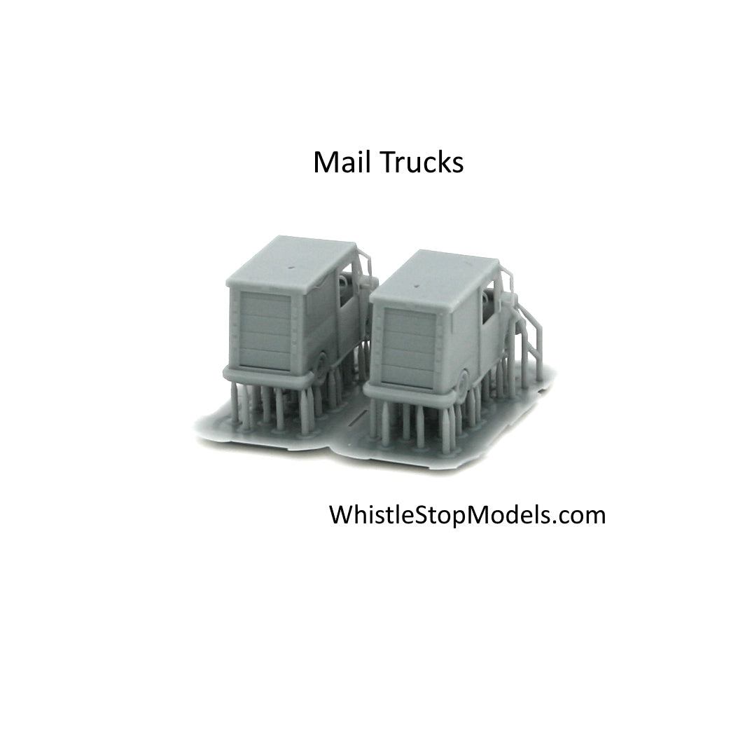 Whistle Stop Models N3024 N Scale Set of US Mail Trucks, Resin 3D Printed, Highly Detailed (2 pcs)
