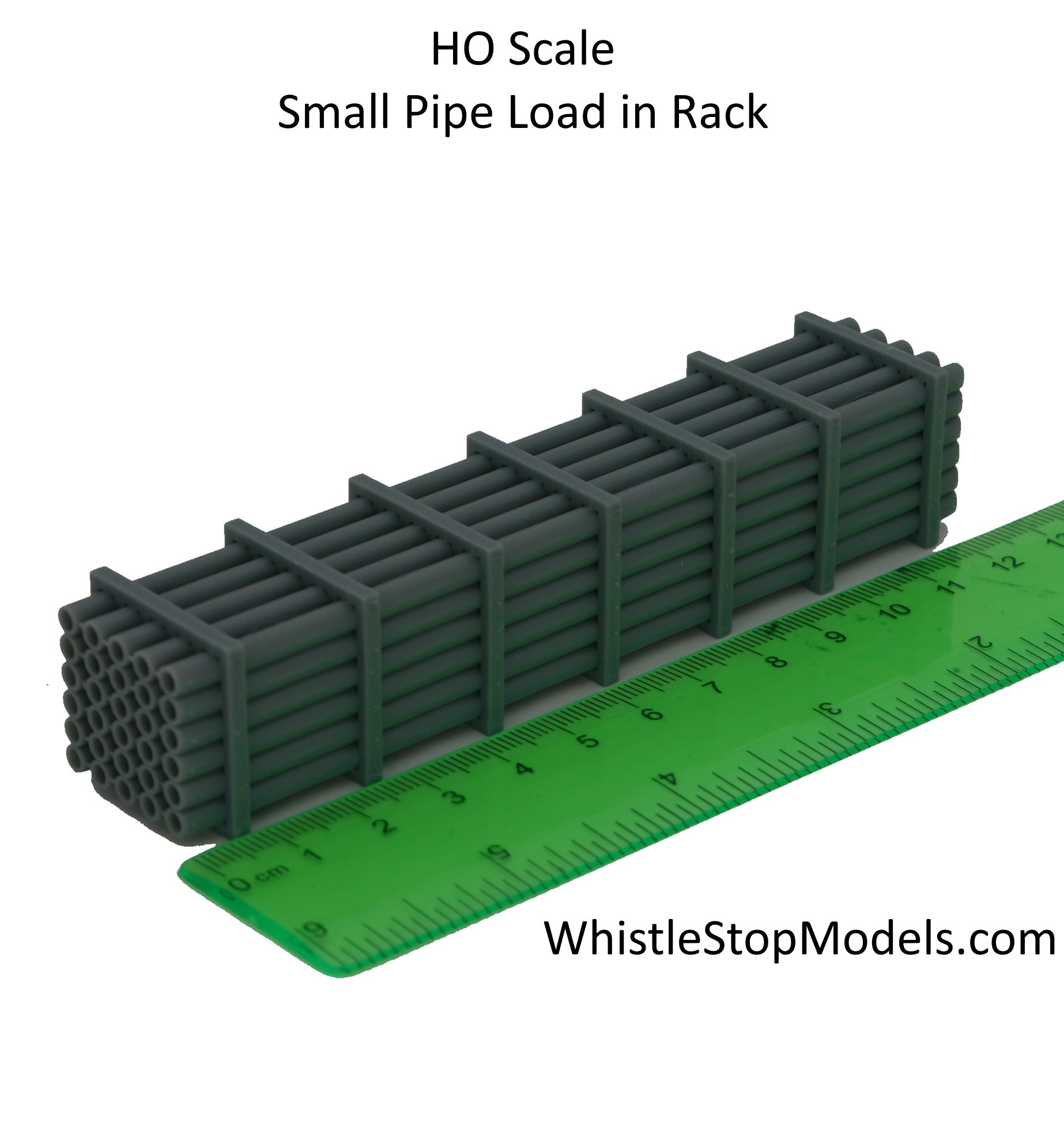 Whistle Stop Models HO9004 HO Scale Small Pipe Flat Car Load, 3D Printed, Highly Detailed