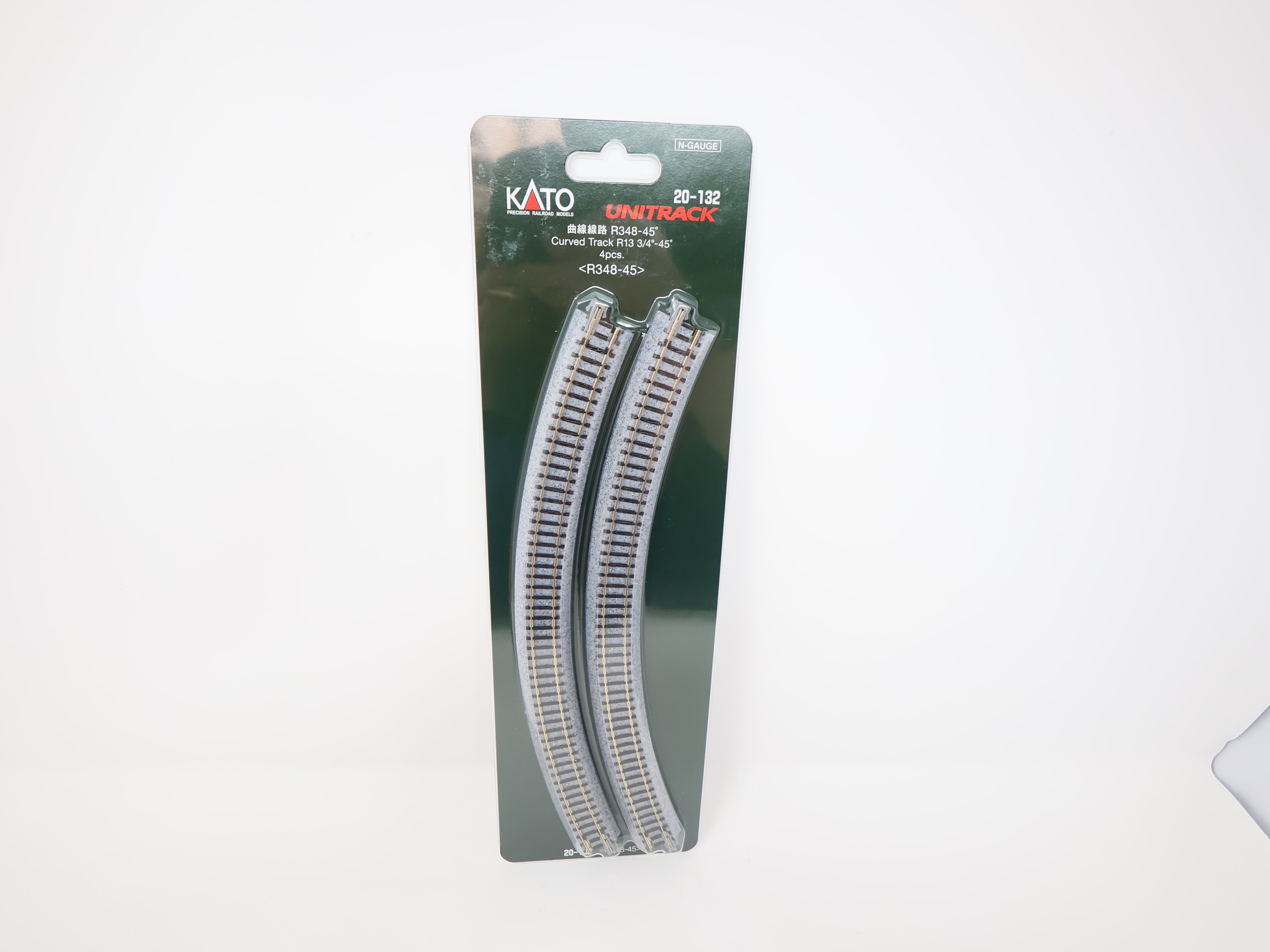 KATO 20-132 N Scale, Unitrack 13 3/4" R Curve 45° Track (4 pcs), Code 80