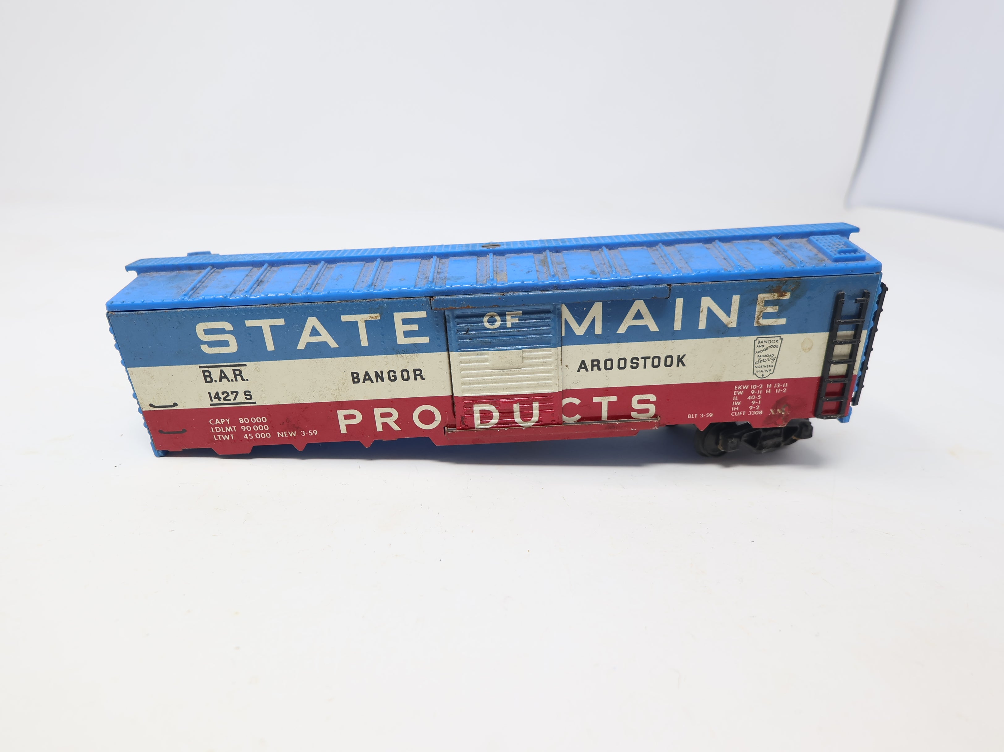 USED Fleischmann HO Scale 42' Box Car Bangor & Aroostook BAR #1427