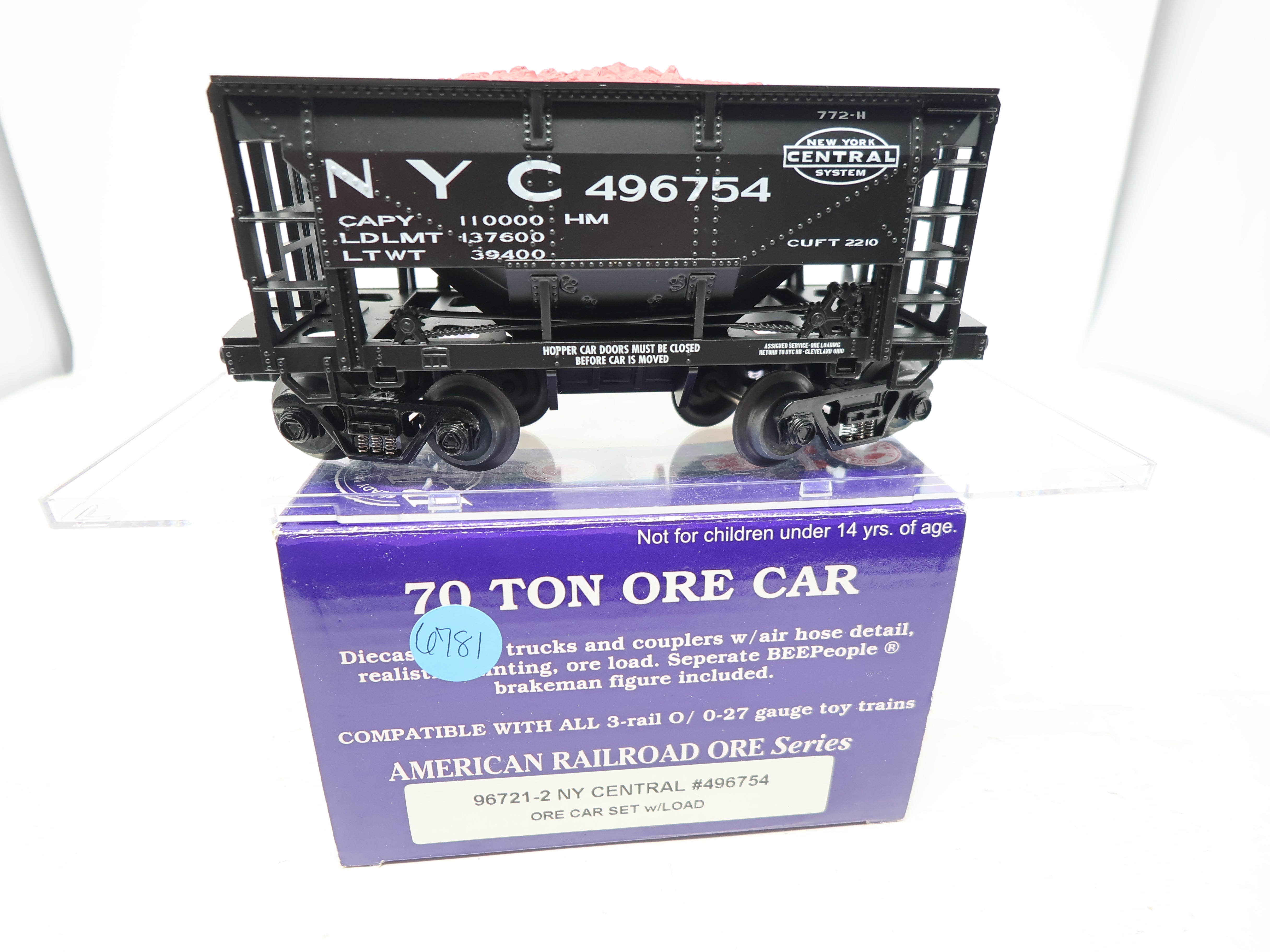 USED RMT 96721-2 O, Ore Car w/ Load, New York Central NYC #496754