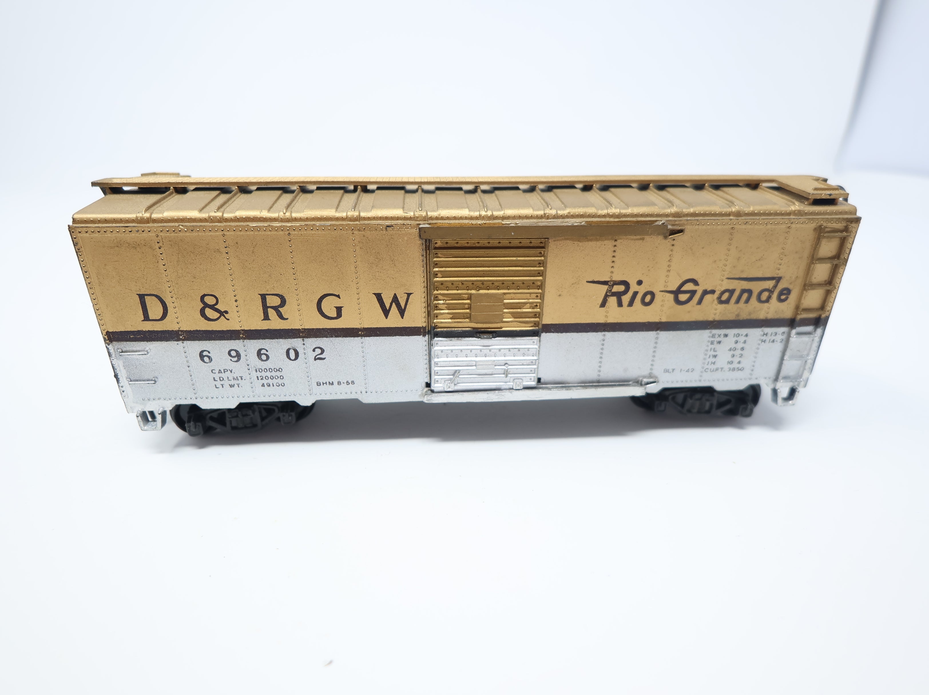 USED HOTCO HO Scale 40' Steel Box Car Rio Grande D&RGW #69602