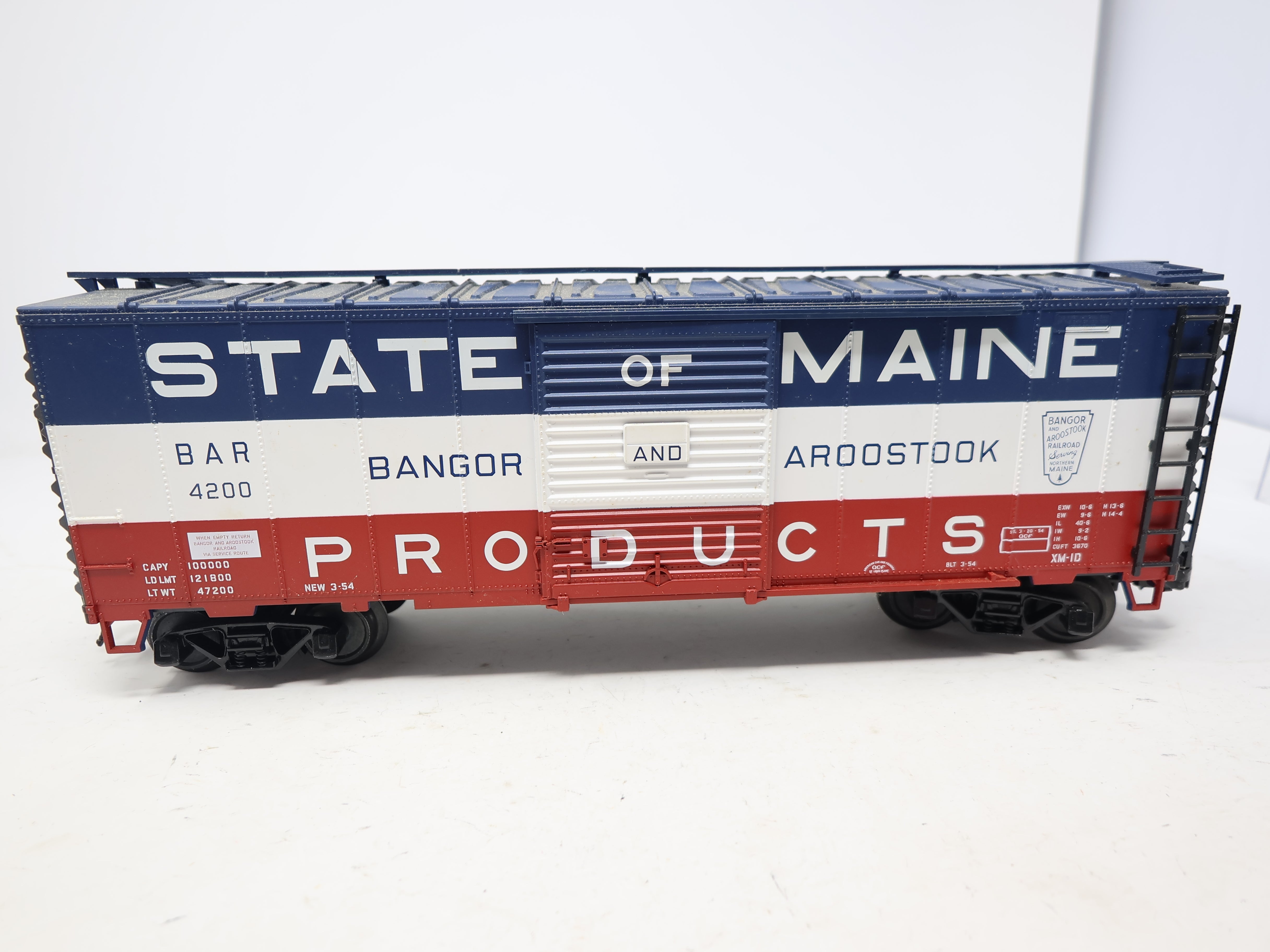 USED Atlas O, 40' Box Car, Bangor and Aroostook BAR #4200