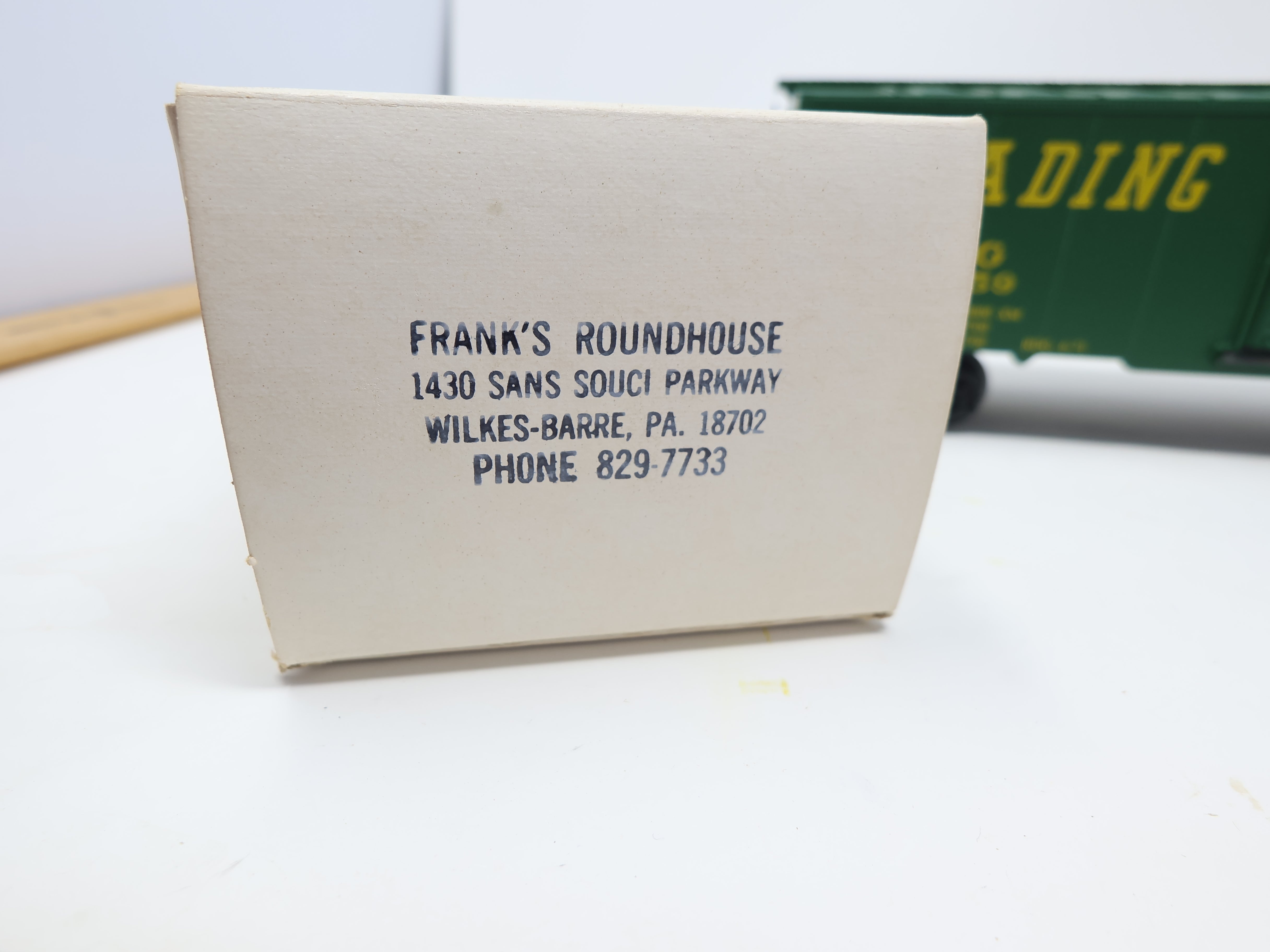 USED O, Box Car Green, Reading RDG #106459, Franks Roundhouse Custom Painted Car