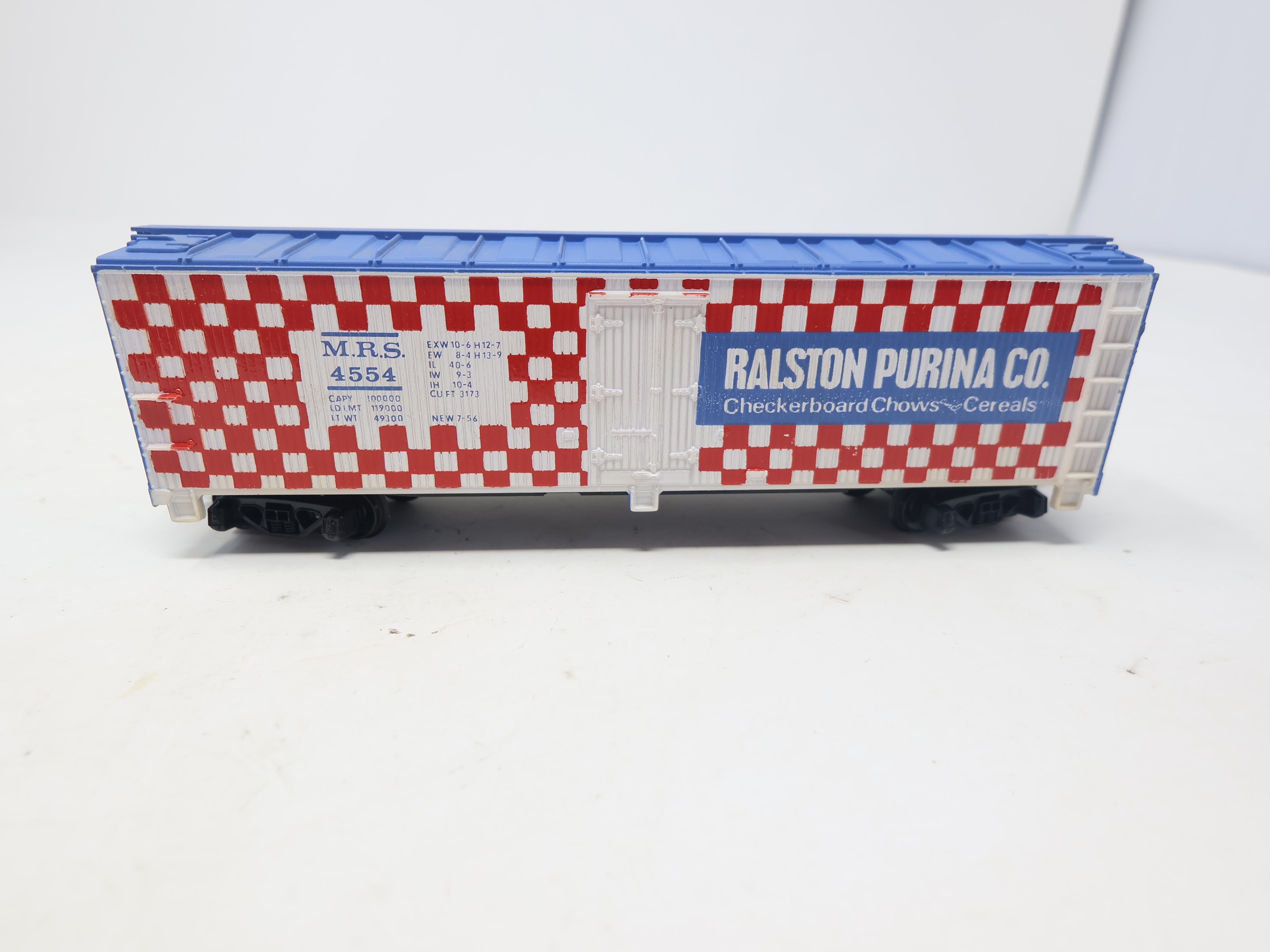 USED Tyco HO Scale, 40' Box Car, Ralston Purina MRS #4554