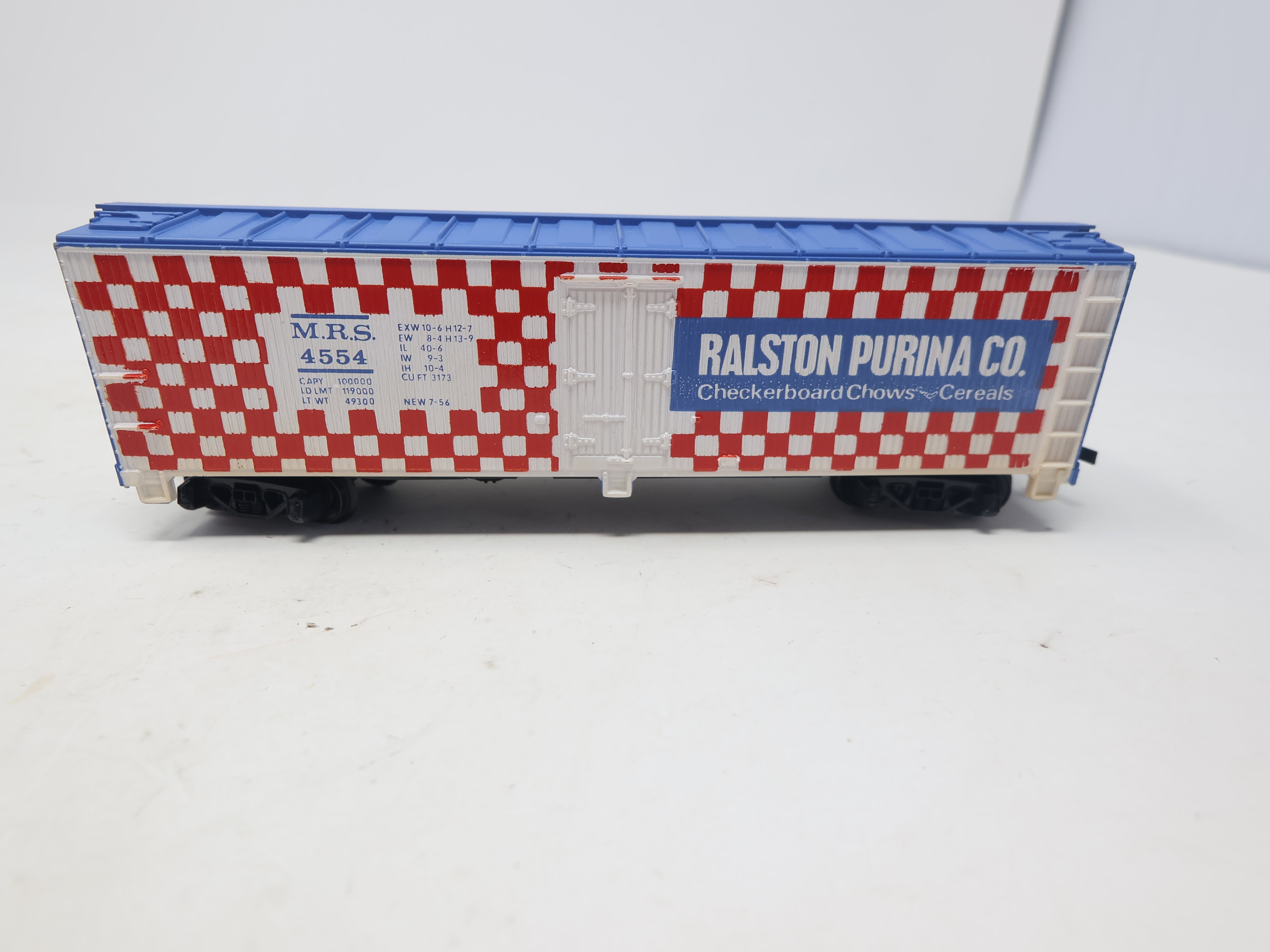 USED Tyco HO Scale, 40' Box Car, Ralston Purina MRS #4554