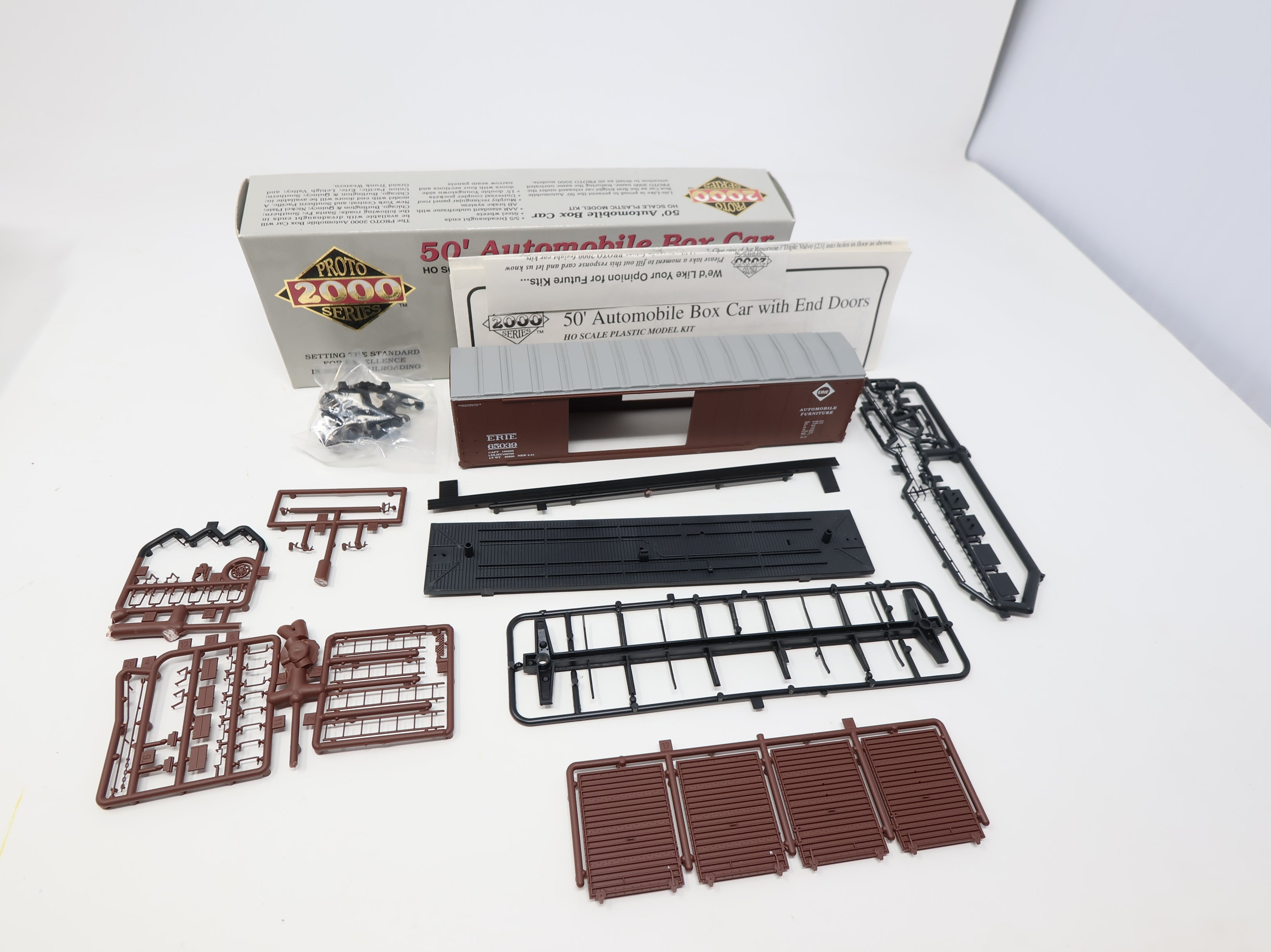 USED Life-Like 21018 HO Scale 50' Automobile Box Car Erie #65039 Proto2000 KIT