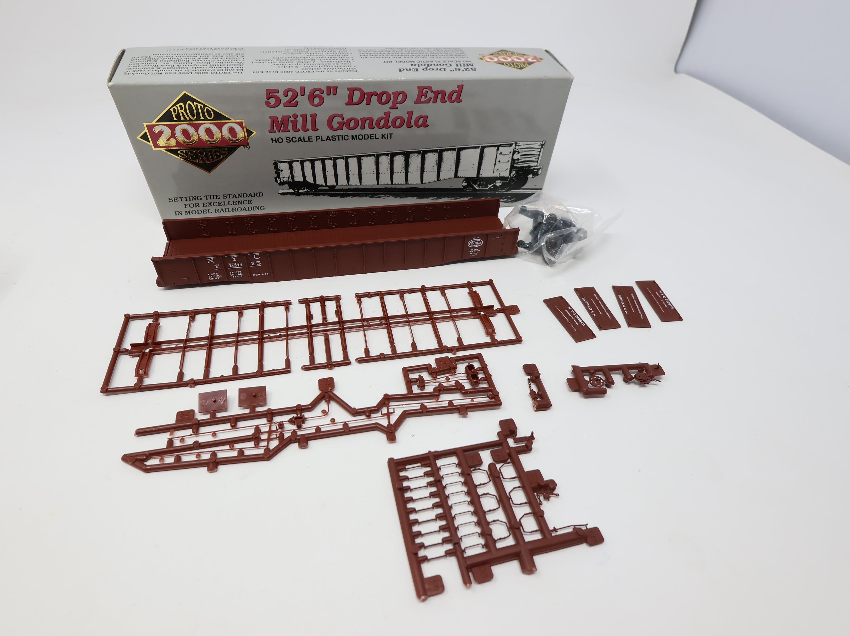 USED Life-Like 21044 HO Scale 52'6" Drop End Mill Gondola New York Central NYC #712675 Proto2000 KIT