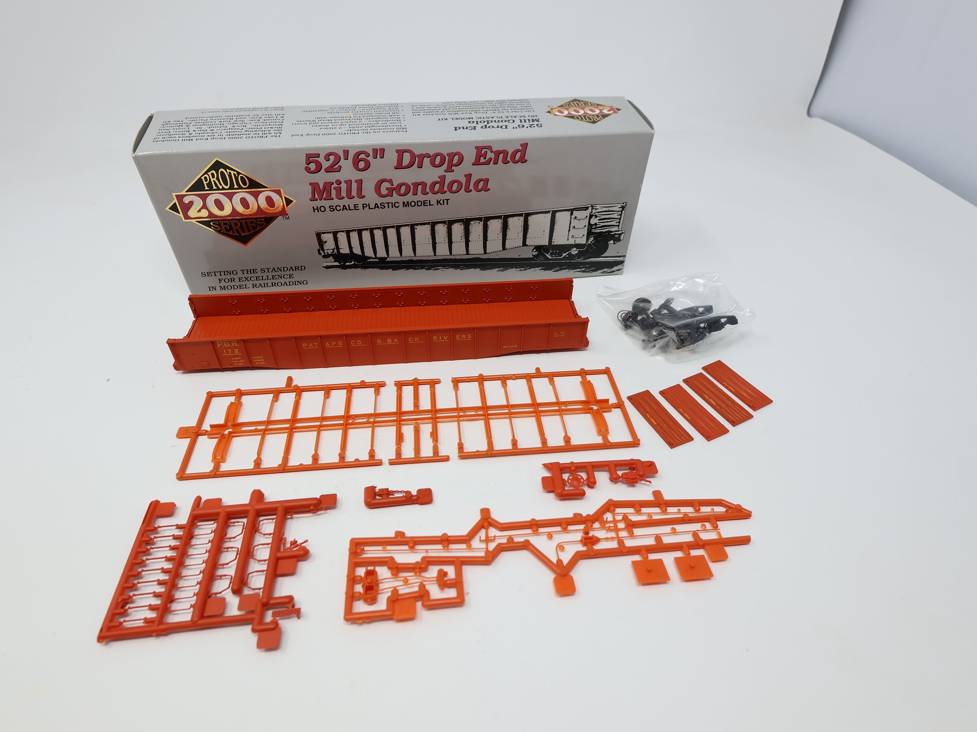 USED Life-Like 8474 HO Scale 52'6" Drop End Mill Gondola Patapsco and Back Rivers P&BR #172 Proto2000 KIT