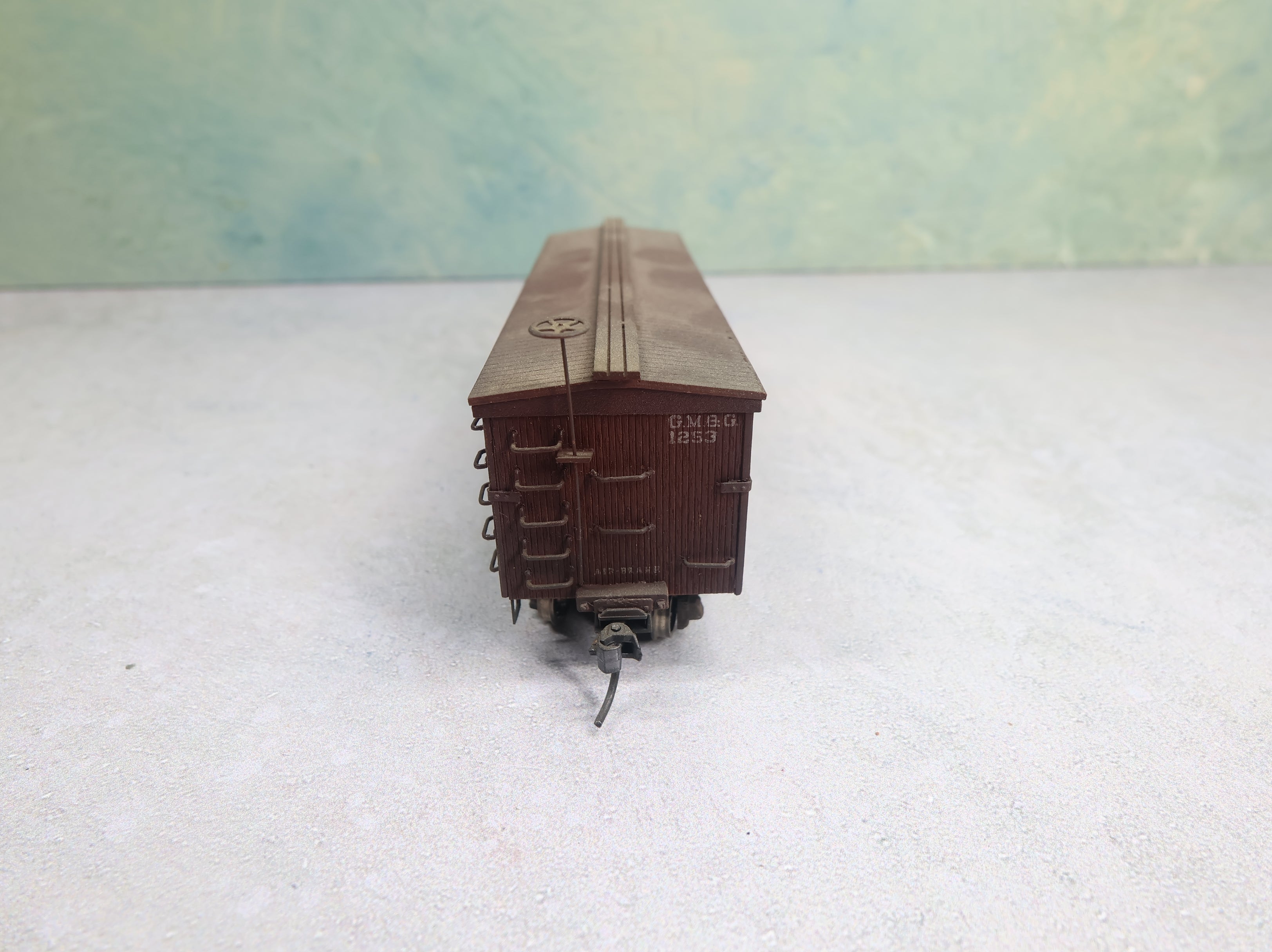 USED HO Scale Old Time Box Car GM&O #1253 Wood Built Kit Weathered