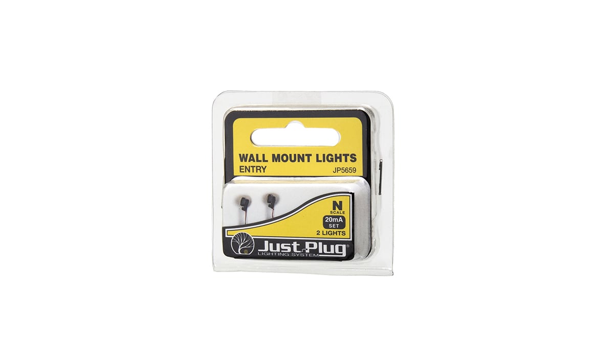 Woodland Scenics 5659 N Scale Entry Wall Mount Lights Just Plug (2 pcs)