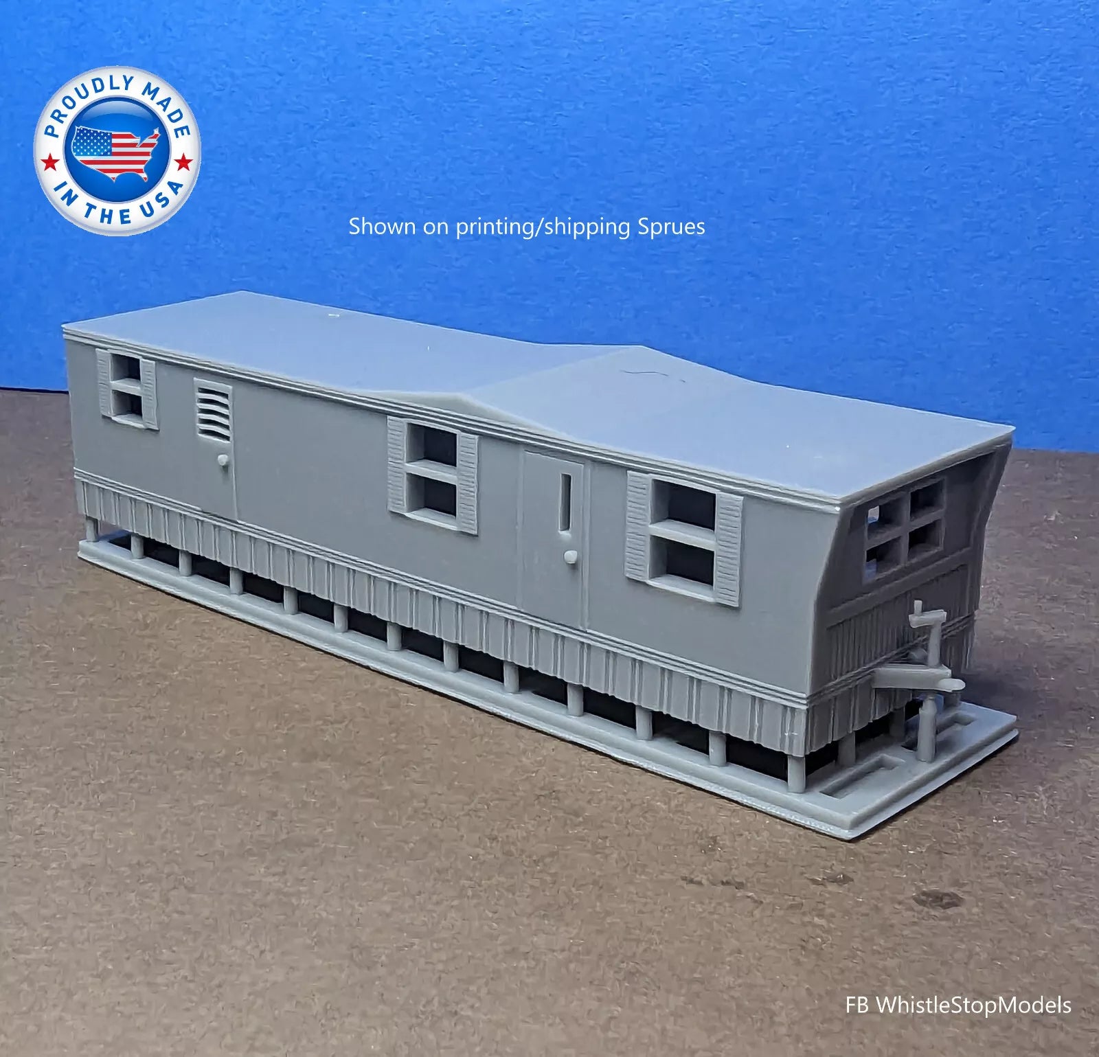 Whistle Stop Models N6002 N Scale Trailer Home Design 2, Resin 3D Printed, Highly Detailed