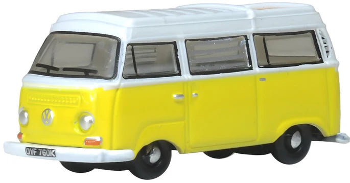 Oxford Diecast NVW016 N Scale Volkswagen T2 Bay Window Camper - Assembled Yellow