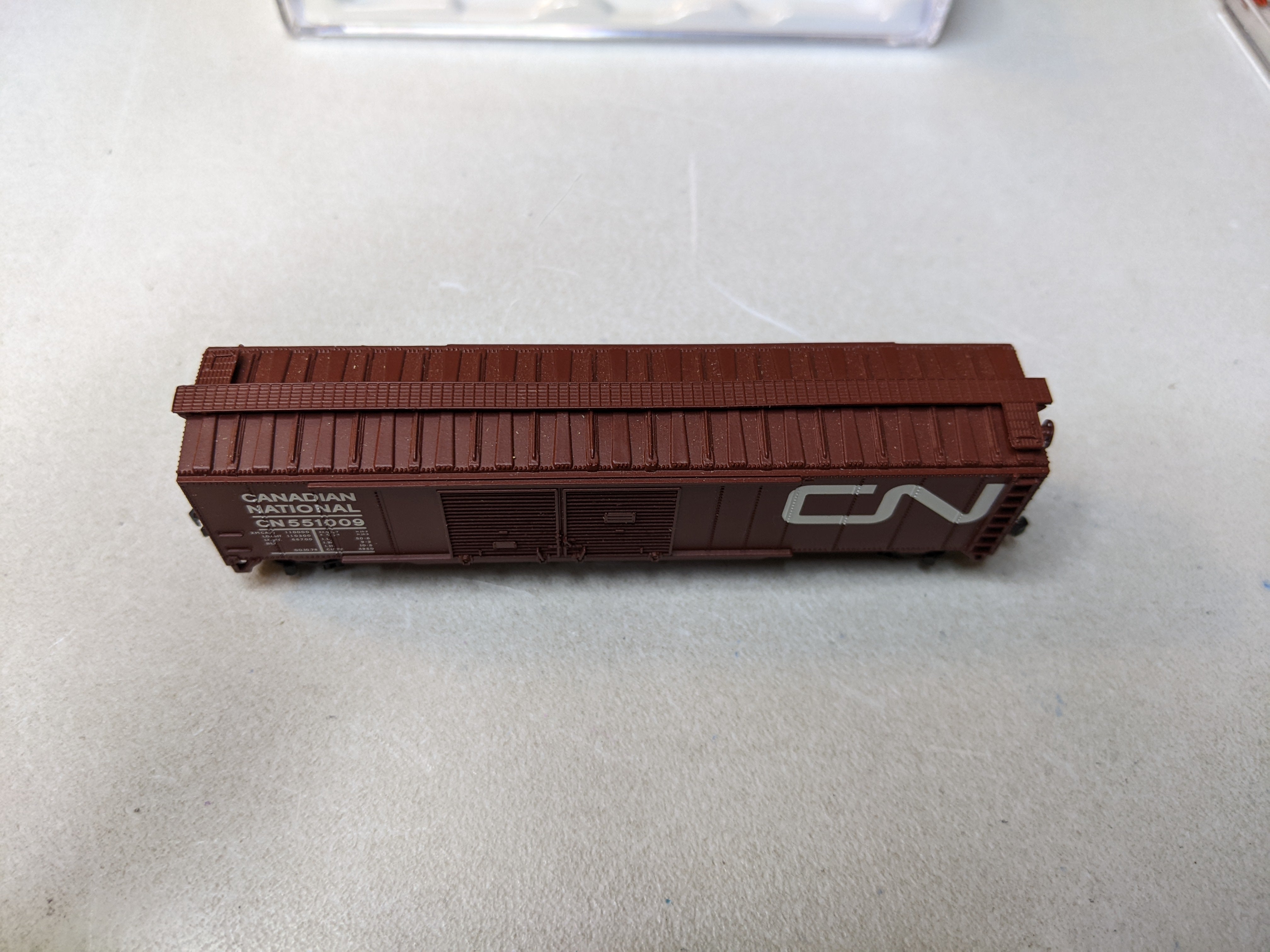 USED Atlas 50003630 N Scale, 50' DOUBLE DOOR BOX CAR, Canadian National CN #551009