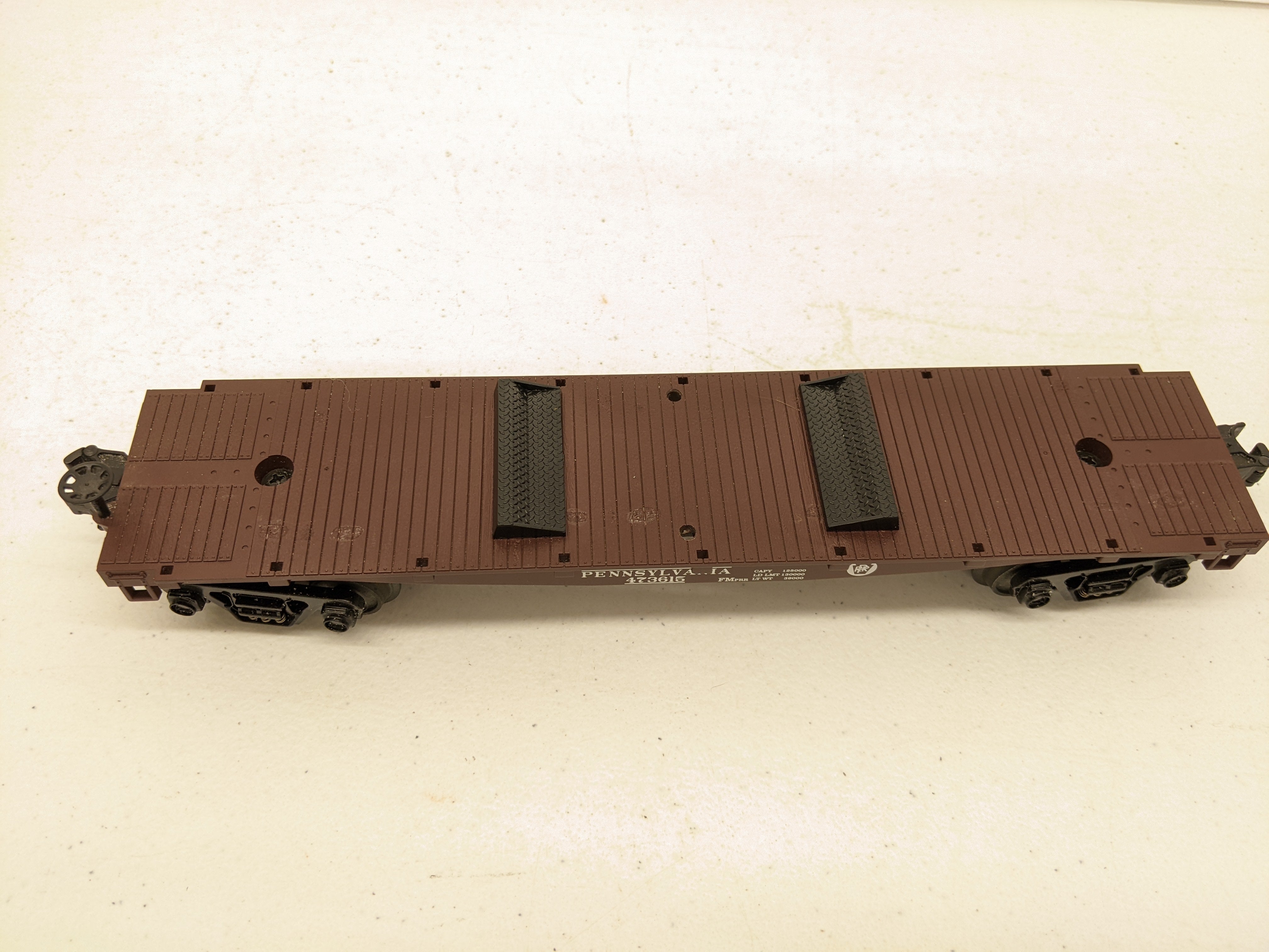 USED MTH Rail King 33-7605 O Scale, Flat Car, Pennsylvania #473615, Rugged Rails