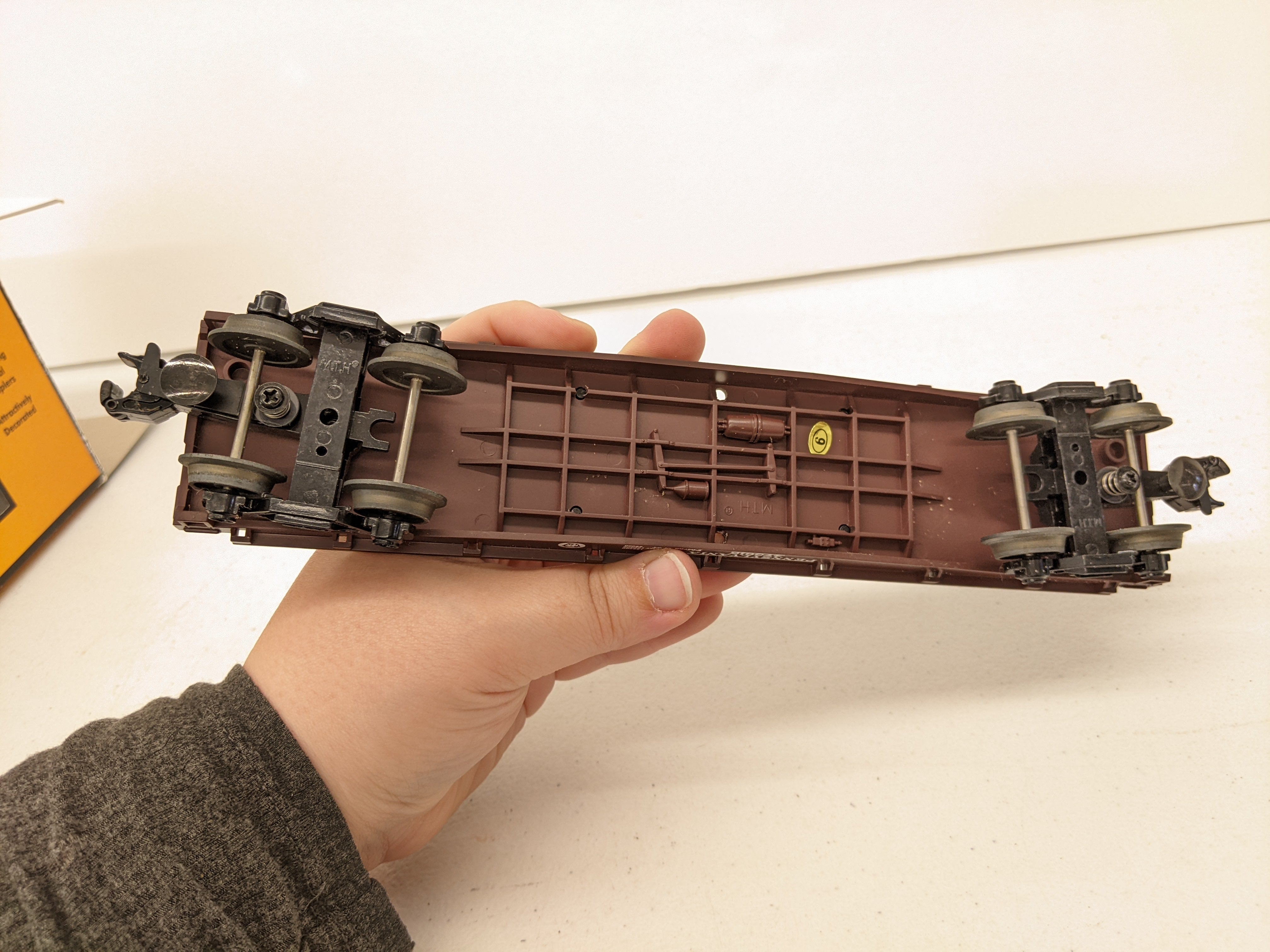 USED MTH Rail King 33-7605 O Scale, Flat Car, Pennsylvania #473615, Rugged Rails
