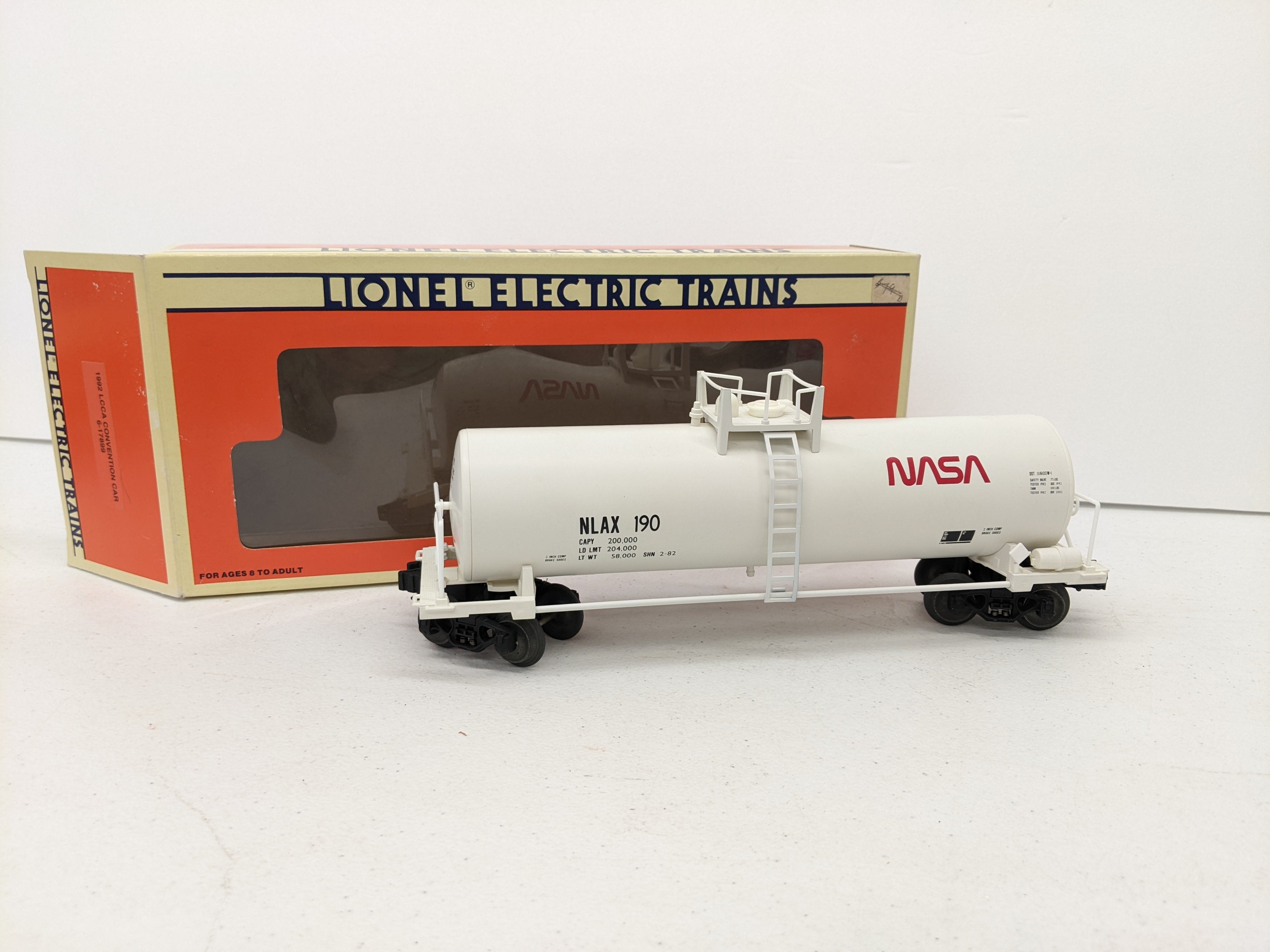 USED Lionel 6-17899 O Scale, NASA Tank CarNLAX #190, 1992 LCCA Convention Car