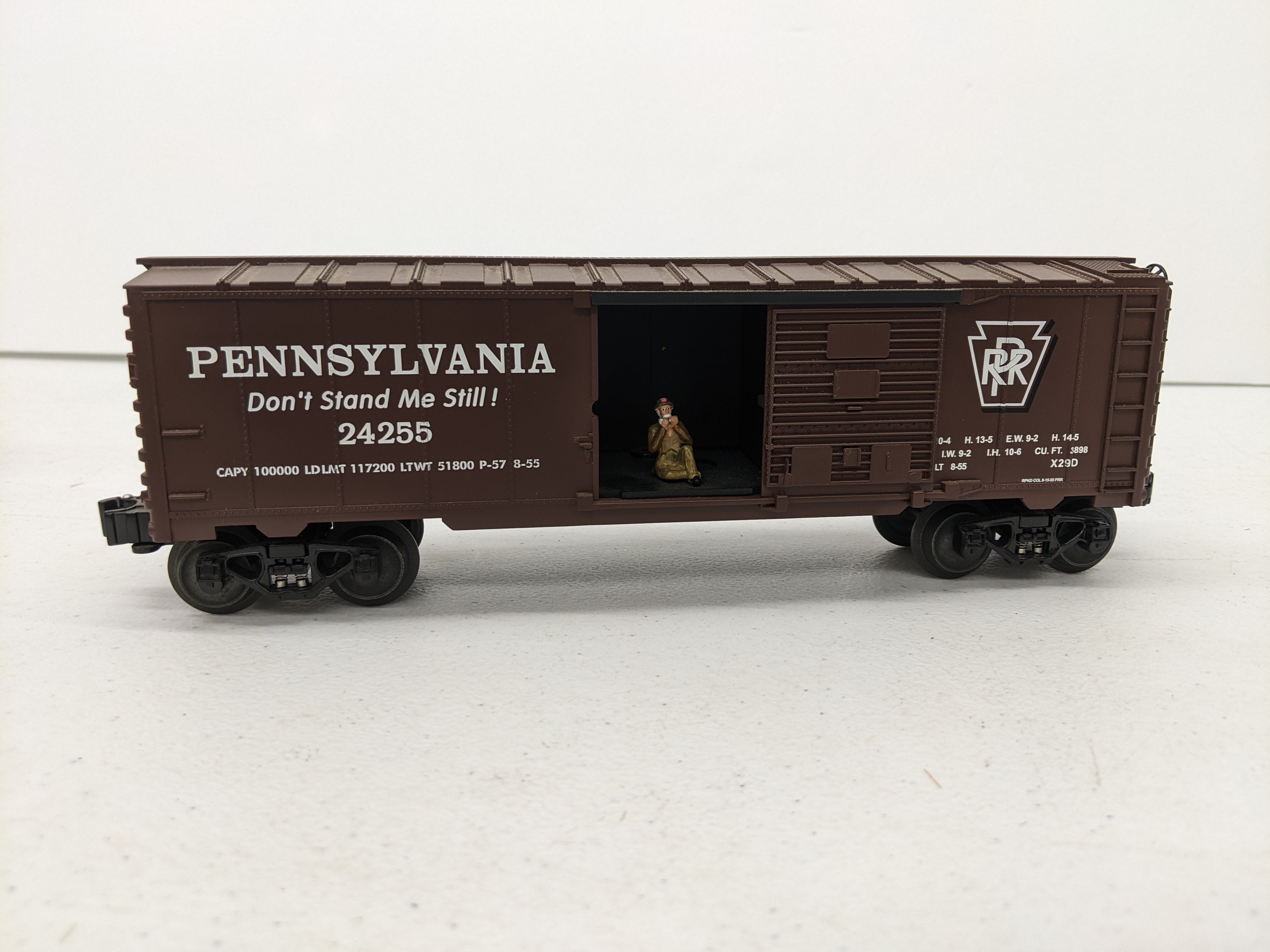 USED Lionel 6-26815 O Scale, Box Car with Harmonica Sounds, Pennsylvania #24255, "Don't Stand Me Still"