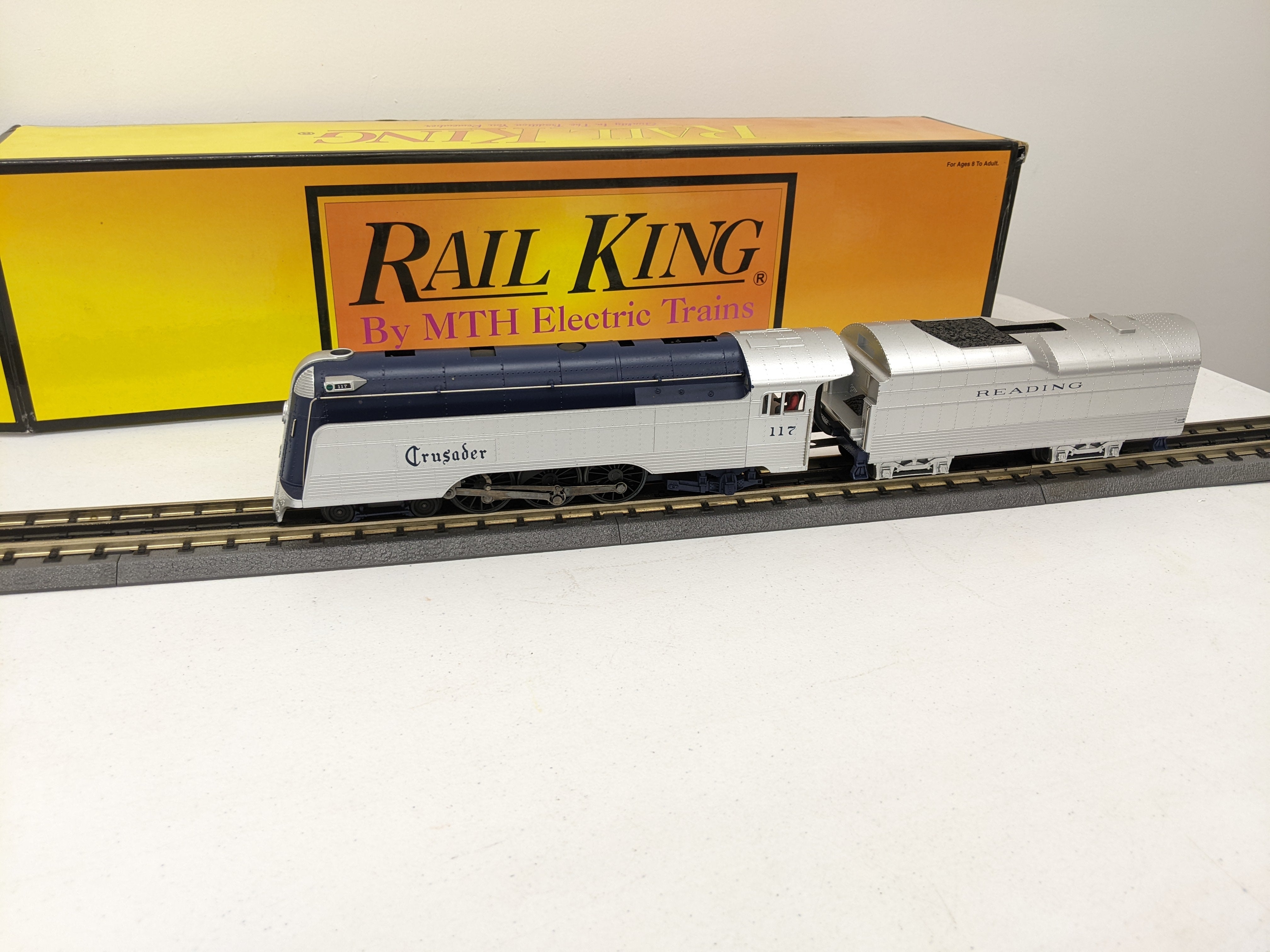 USED MTH Rail King 30-1389-1 O Scale, 4-6-2 Crusader Steam Engine, Reading #117 (Proto-Sound 2.0)