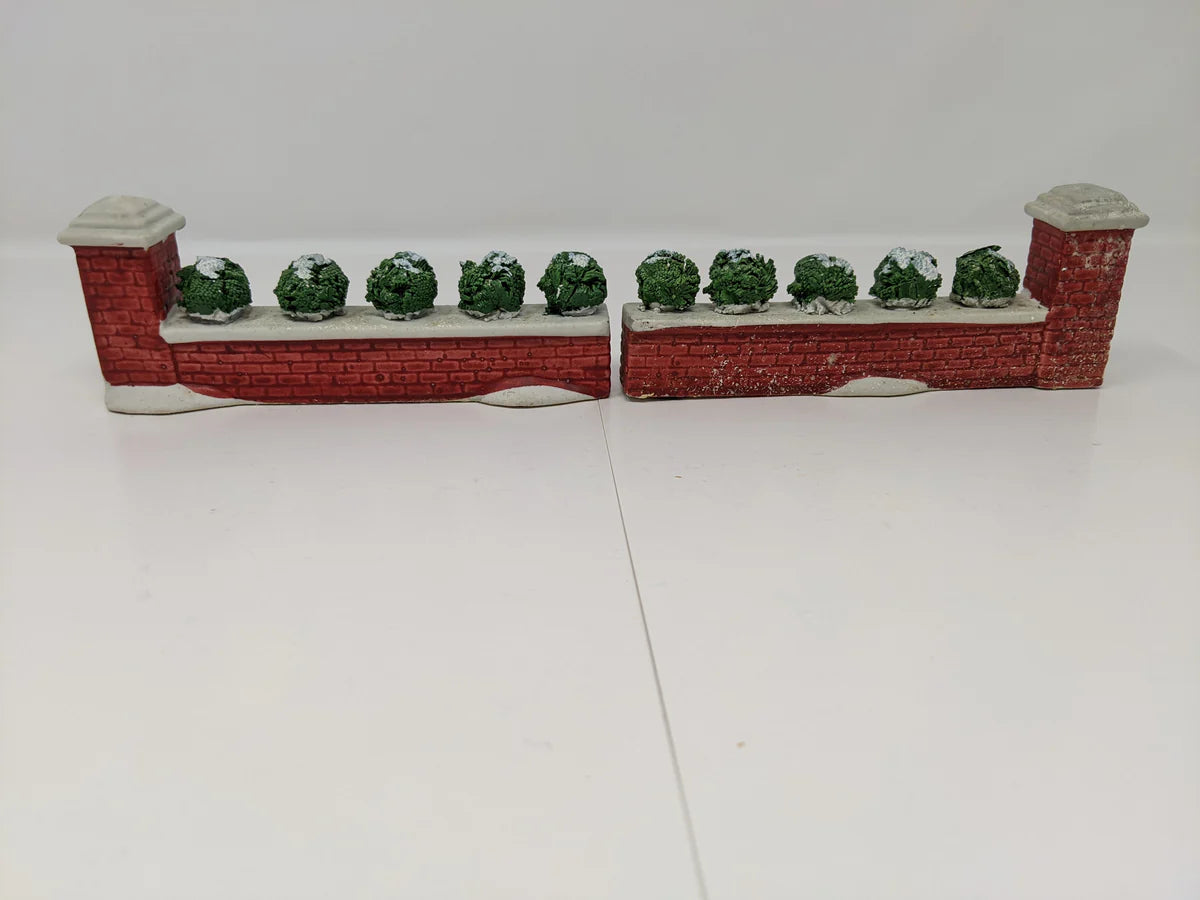 USED Lemax Dickensvale Porcelain Brick Wall Set of 6