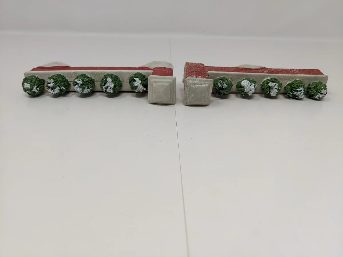 USED Lemax Dickensvale Porcelain Brick Wall Set of 6