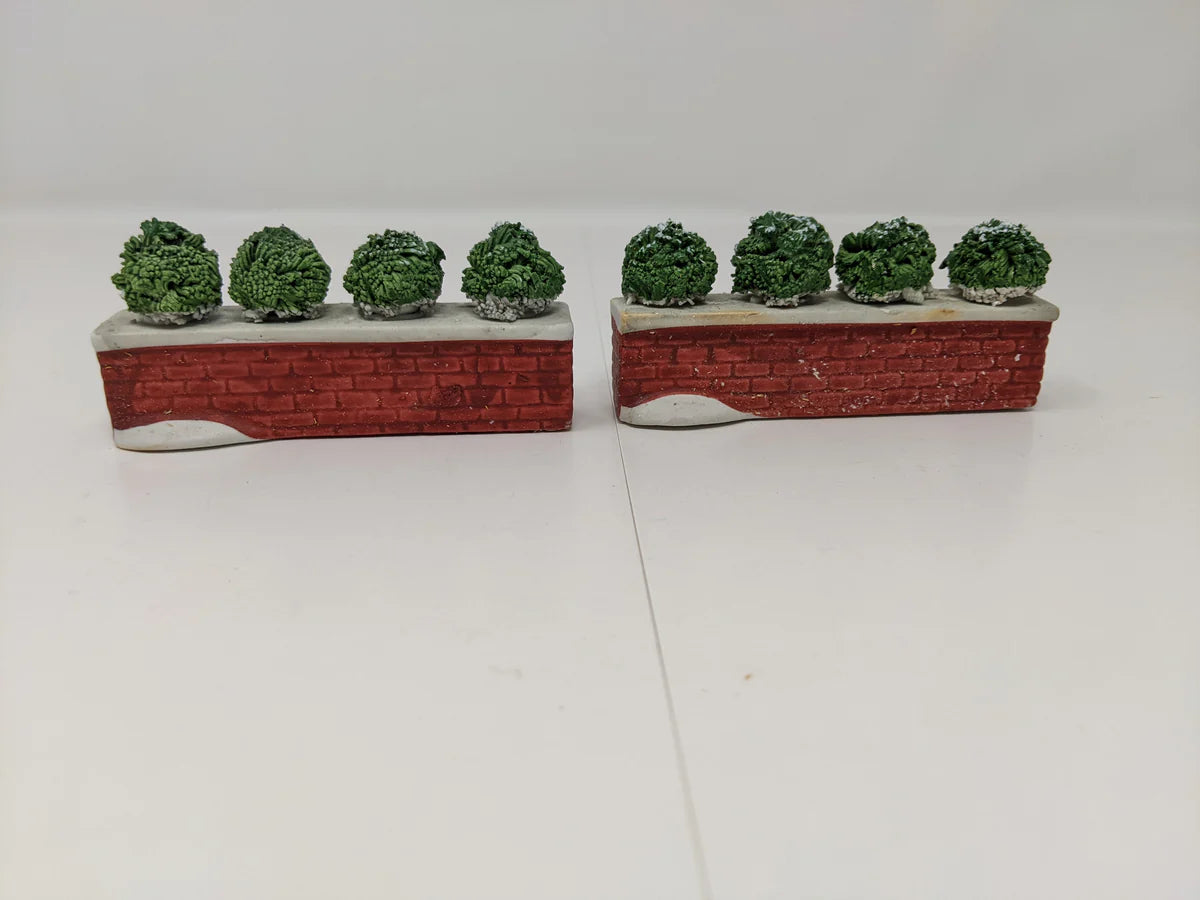 USED Lemax Dickensvale Porcelain Brick Wall Set of 6