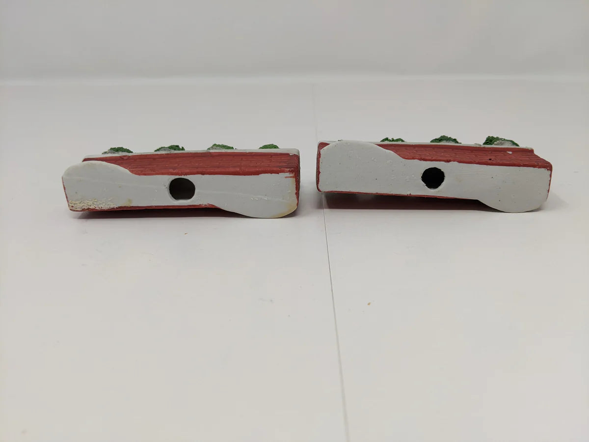 USED Lemax Dickensvale Porcelain Brick Wall Set of 6