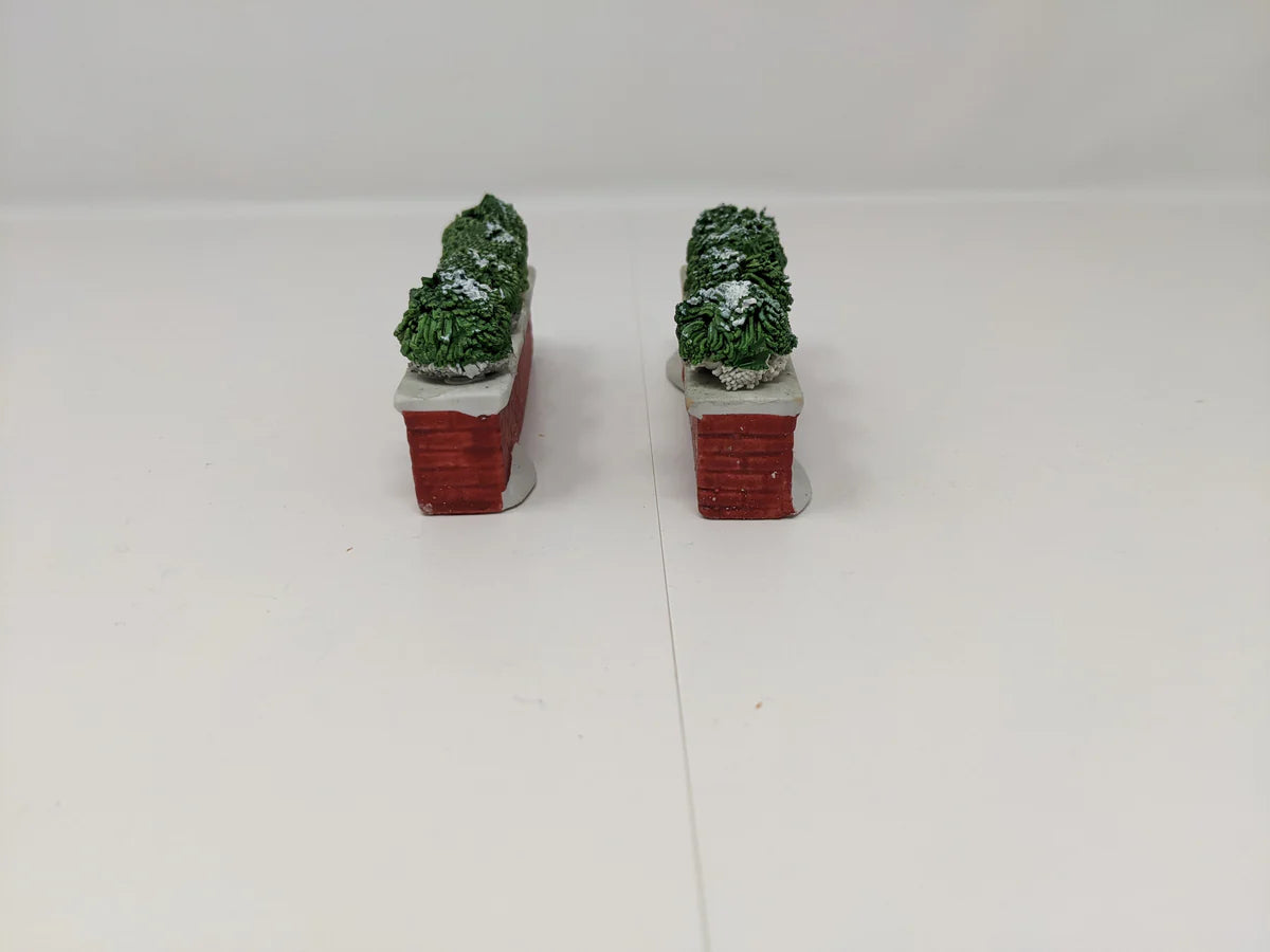 USED Lemax Dickensvale Porcelain Brick Wall Set of 6
