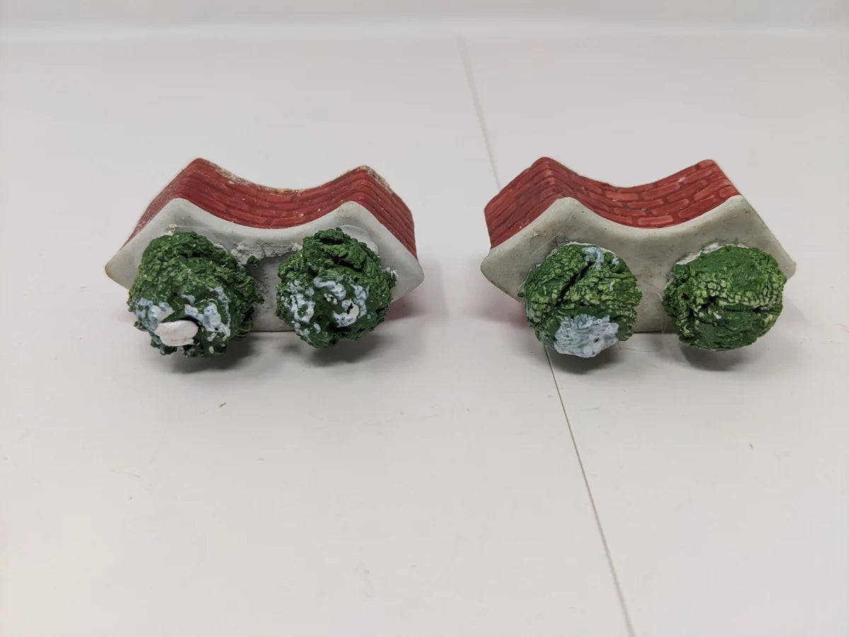 USED Lemax Dickensvale Porcelain Brick Wall Set of 6