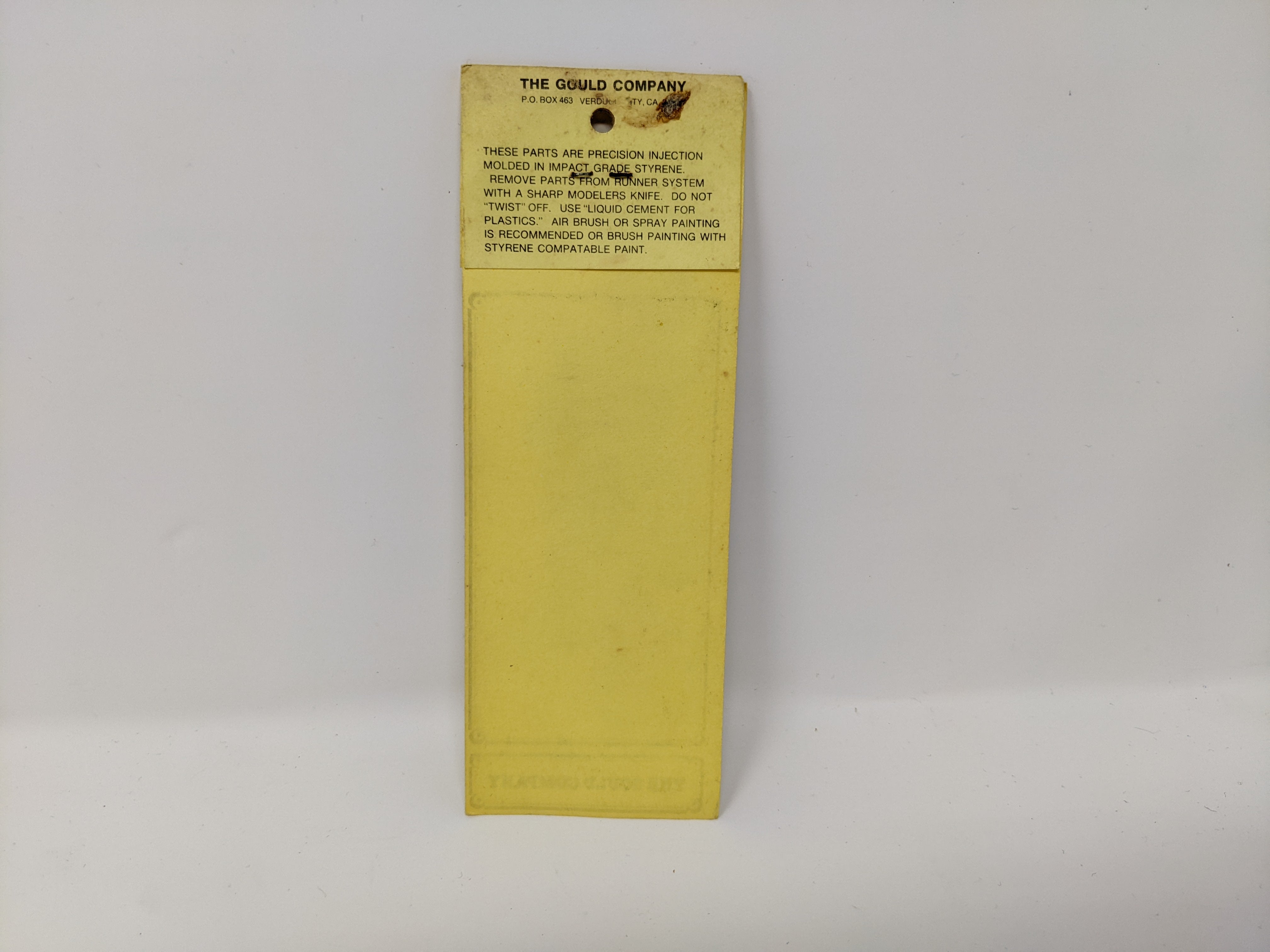 The Gould Company 1005 , 1/4'' Scale Date Plaques For Building Fronts, Detail Parts