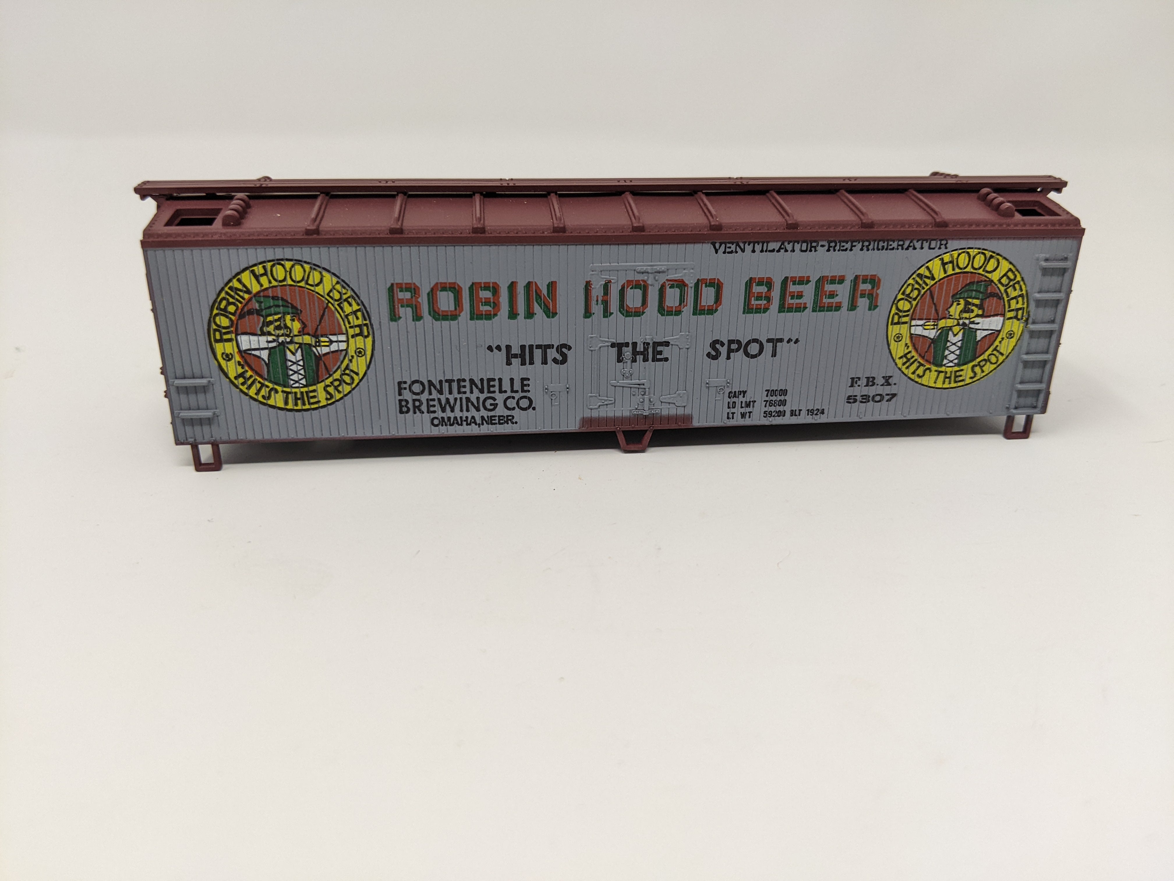 USED HO Scale, Robin Hood Beer, Fontenelle Brewing Co - Shell onlyFBX #5307