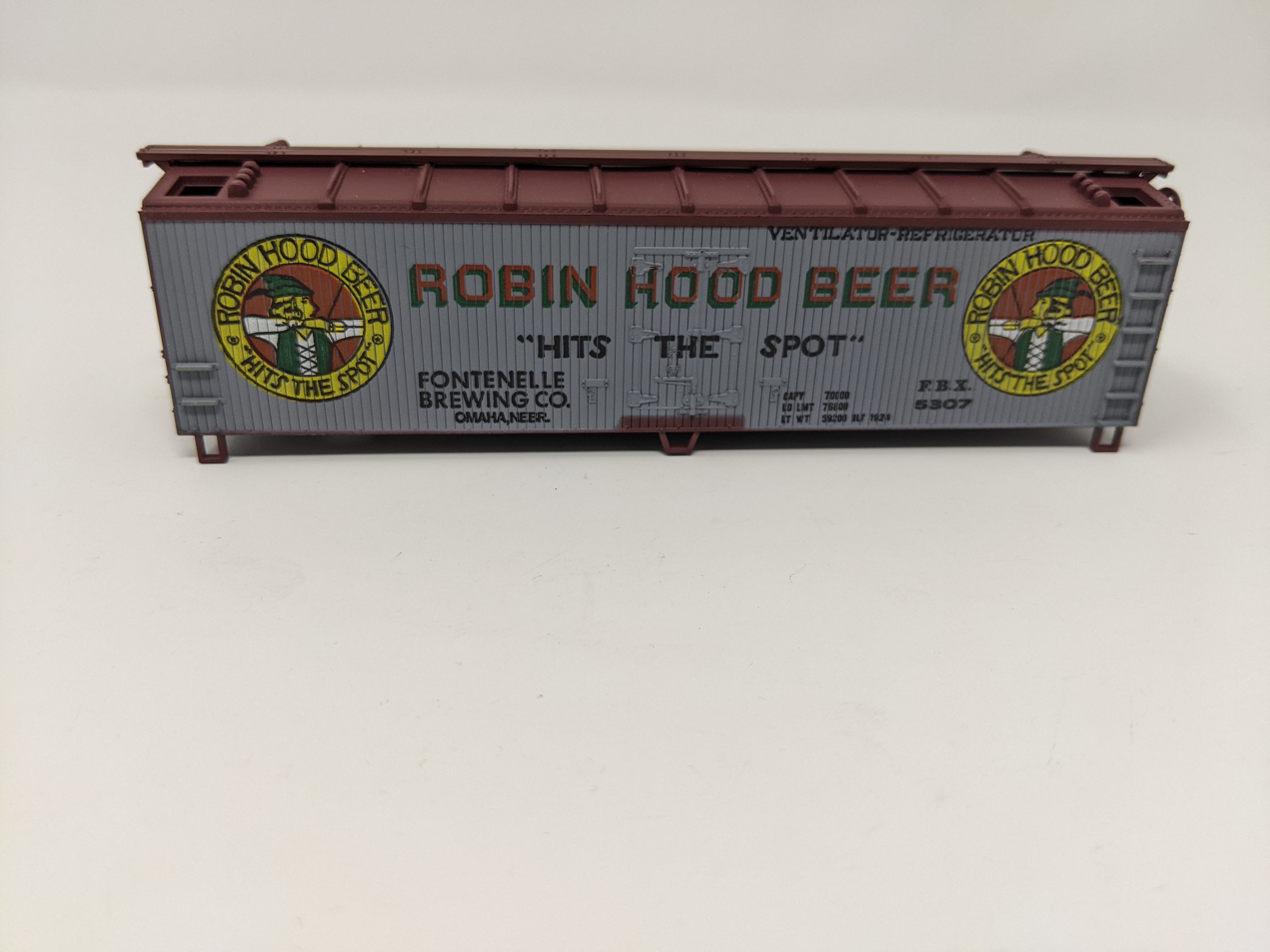 USED HO Scale, Robin Hood Beer, Fontenelle Brewing Co - Shell onlyFBX #5307