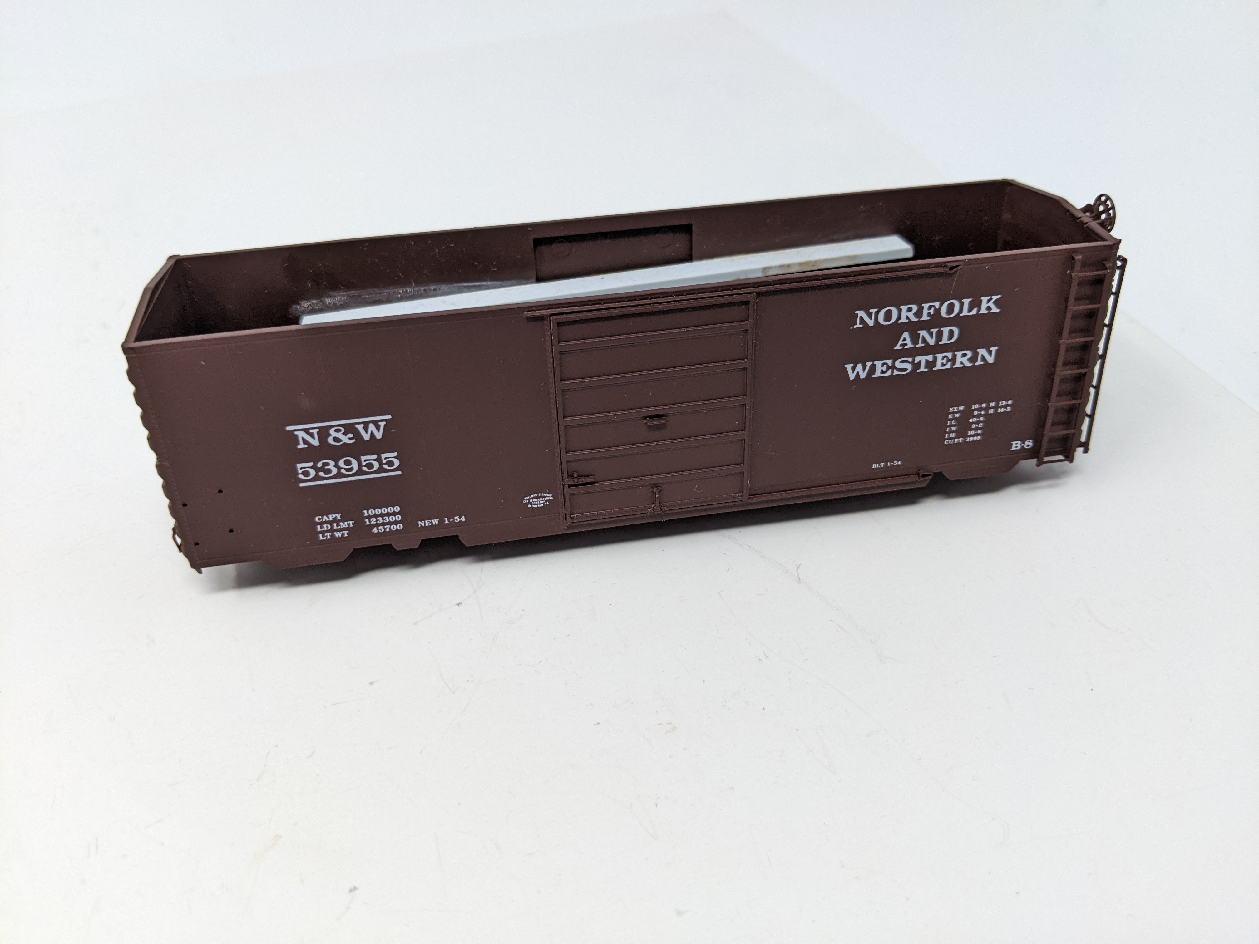 USED Intermountain HO Scale, PS-1 40' Box Car (partially built and incomplete), Norfolk & Western N&W #53955, Read Description