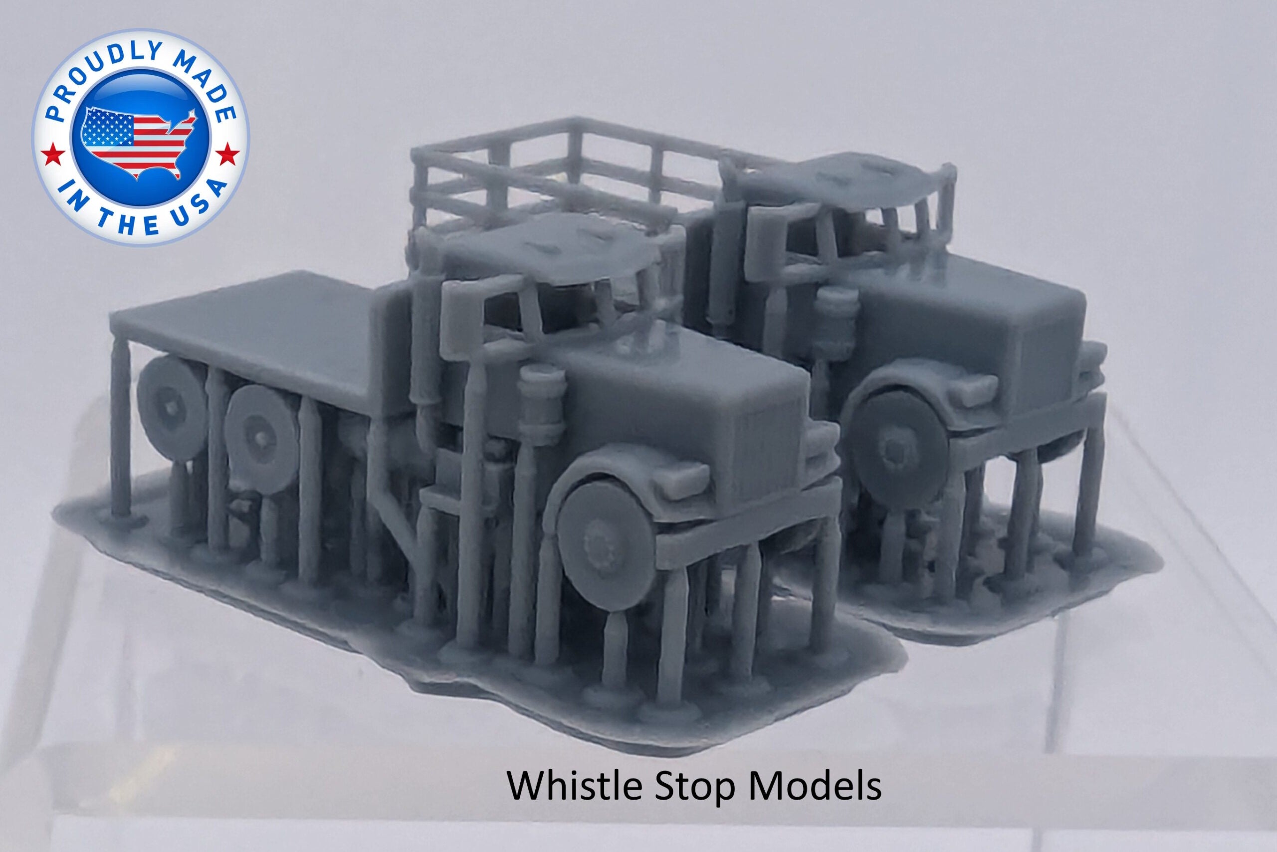 Whistle Stop Models N3008 N Scale Set of Flat Bed Trucks, Resin 3D Printed, Highly Detailed