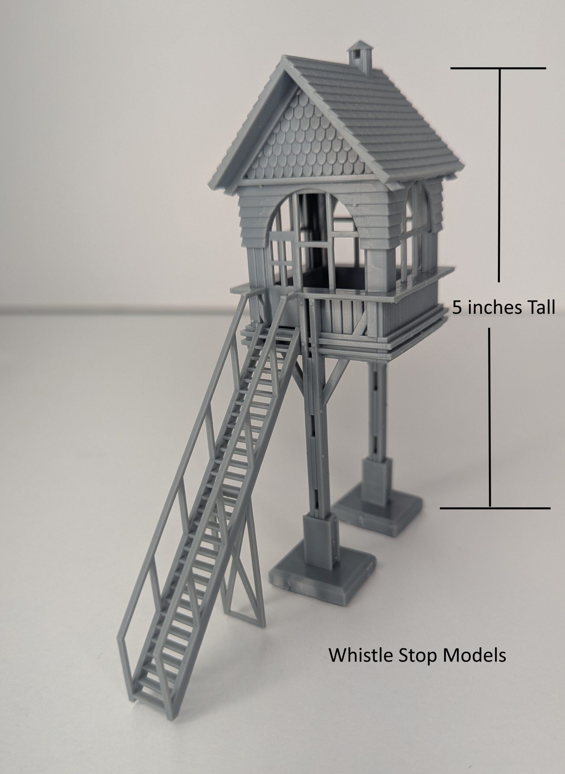 Whistle Stop Models HO7704 HO Scale Crossing Tower, Resin 3D Printed, Highly Detailed