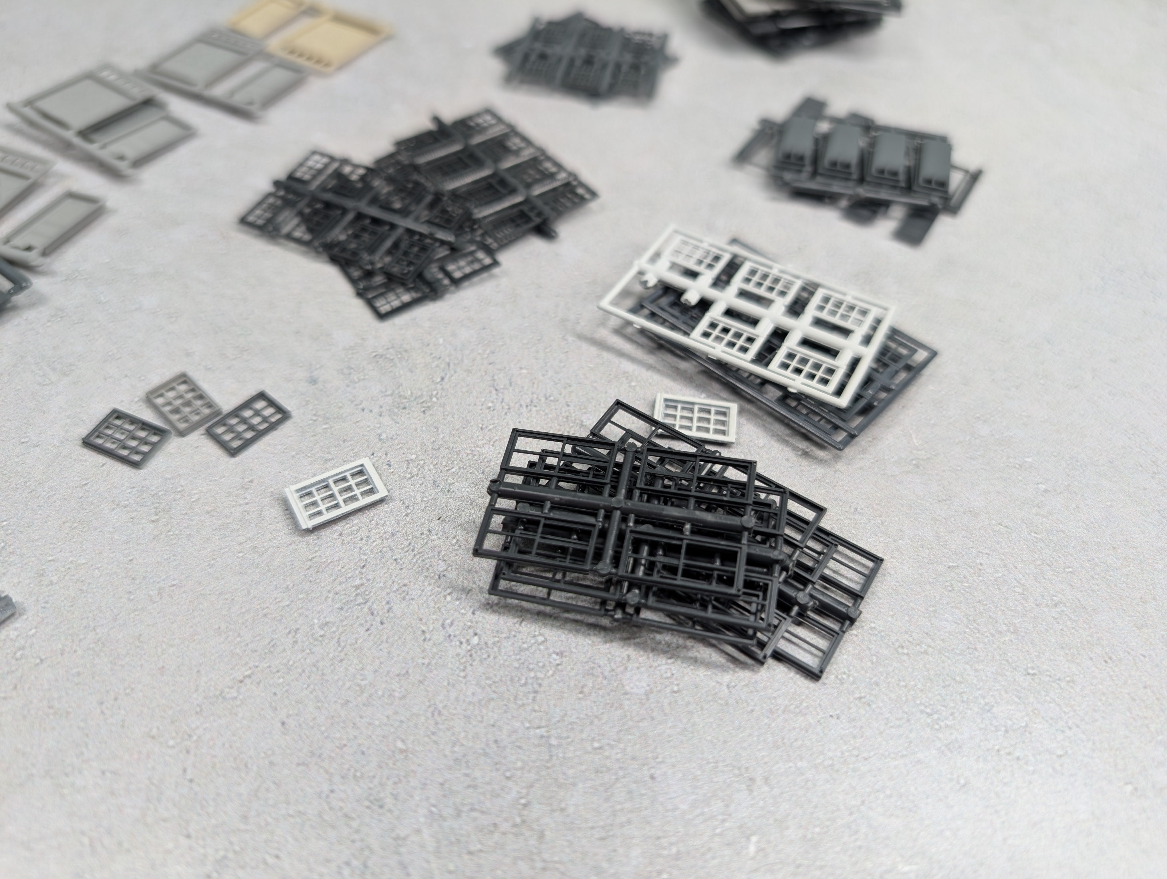 USED Grandt Line N Scale Lot of Various Windows & Doors, Detail Parts of Building