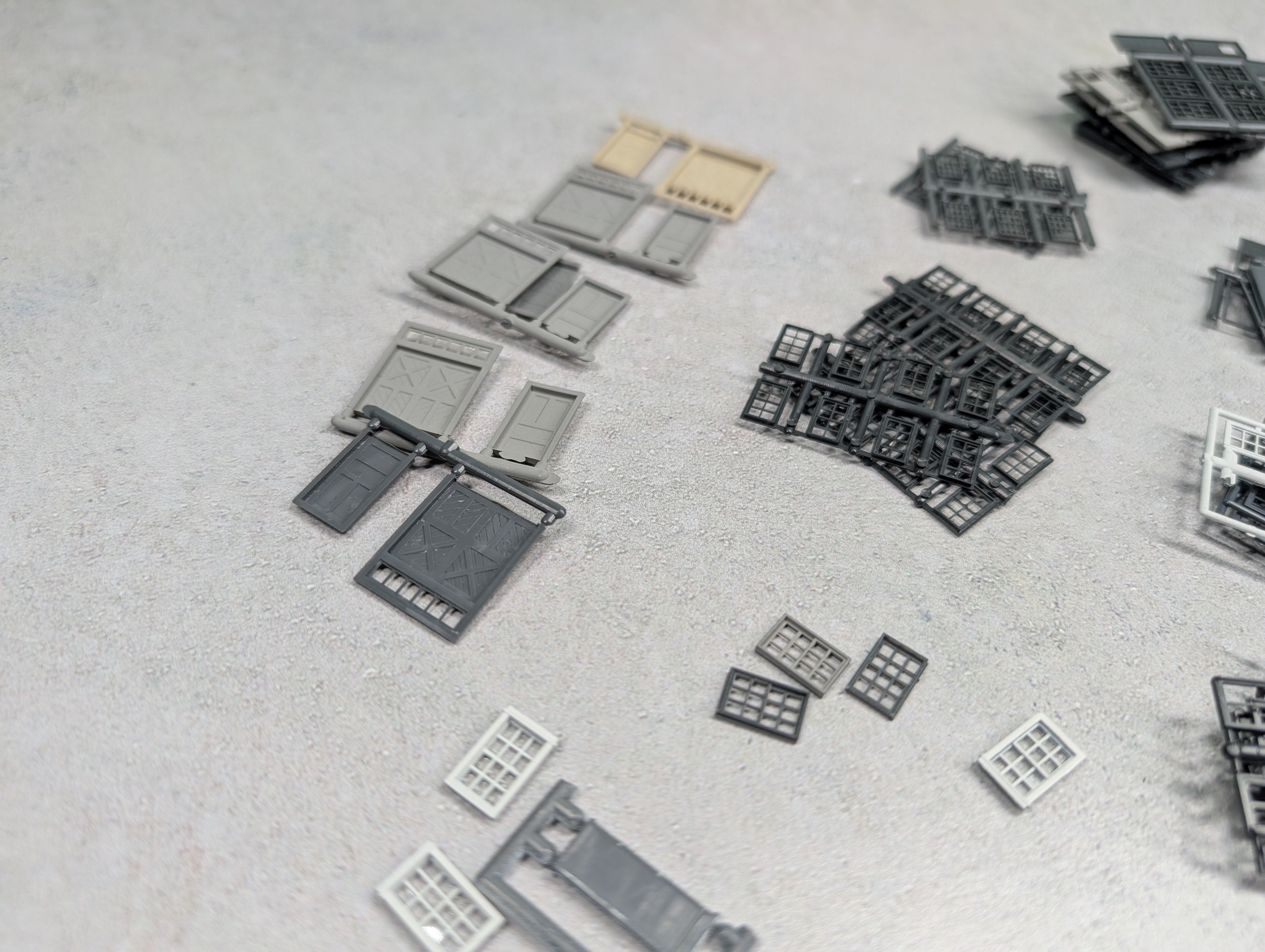 USED Grandt Line N Scale Lot of Various Windows & Doors, Detail Parts of Building