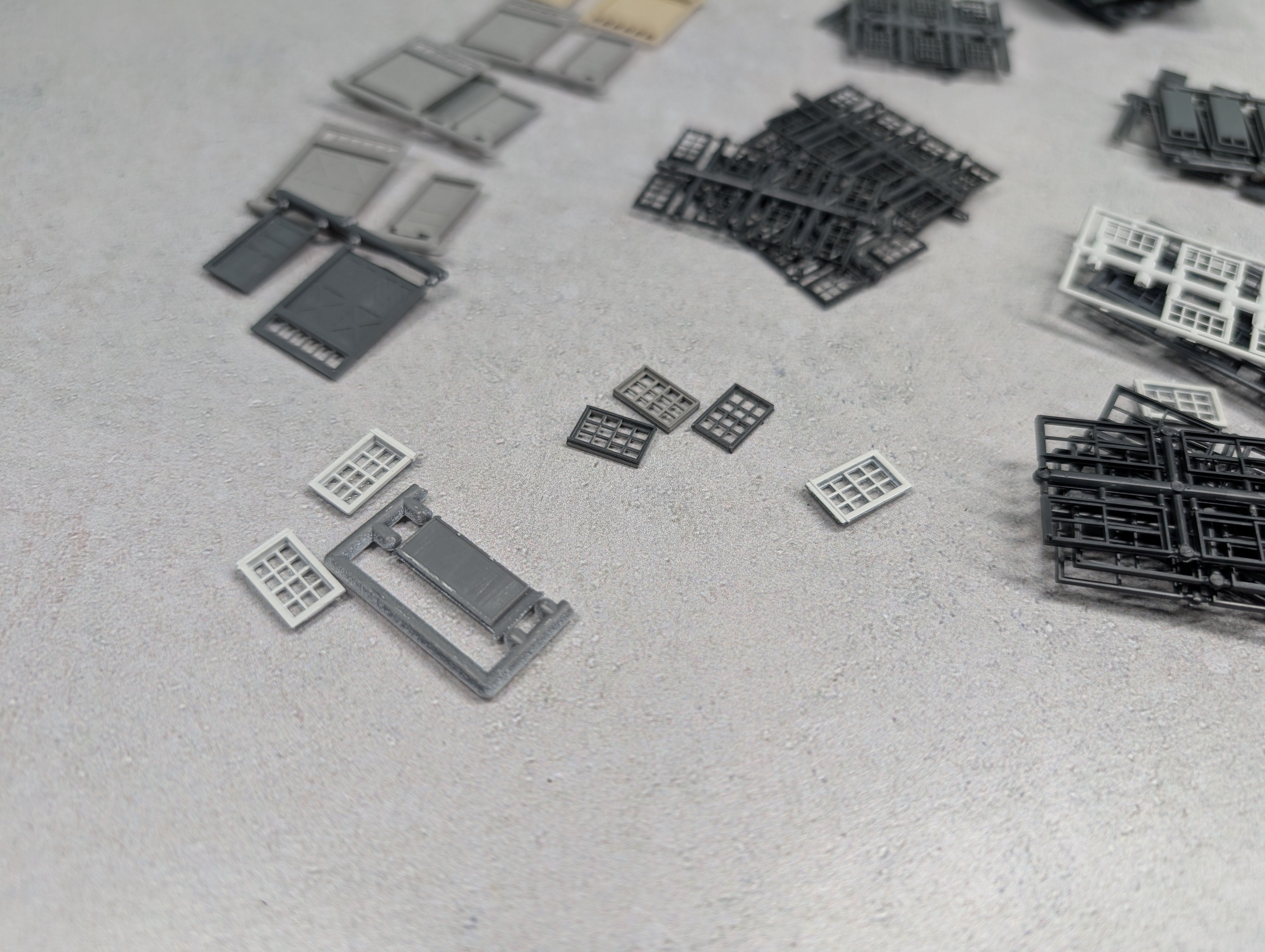 USED Grandt Line N Scale Lot of Various Windows & Doors, Detail Parts of Building
