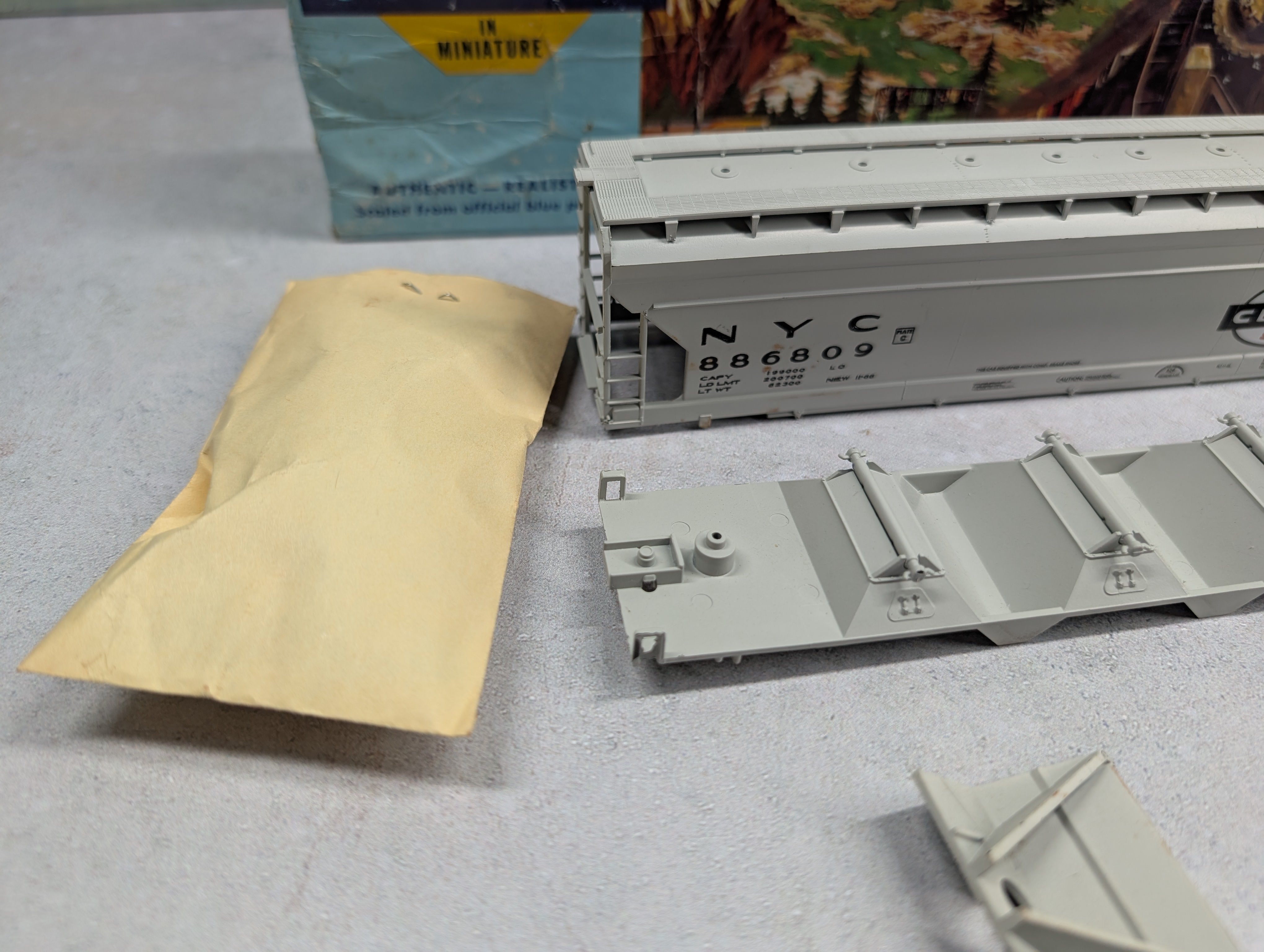 USED Bev-Bel 338 HO Scale 4 Bay ACF Center Flow Hopper New York Central NYC #886809 KIT