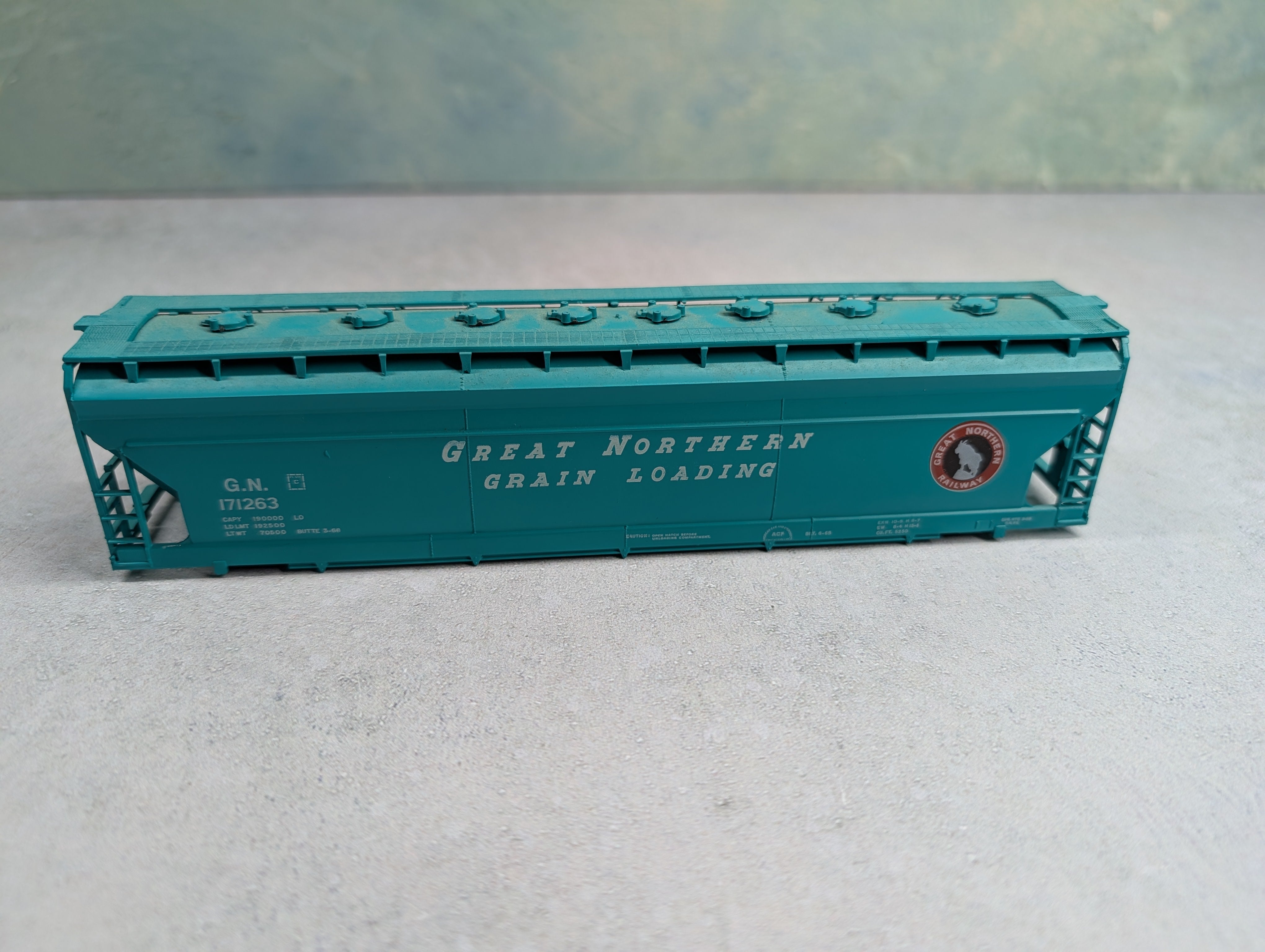 USED Athearn 1906 HO Scale 4 Bay ACF Center Flow Hopper Great Northern GN #171263 KIT