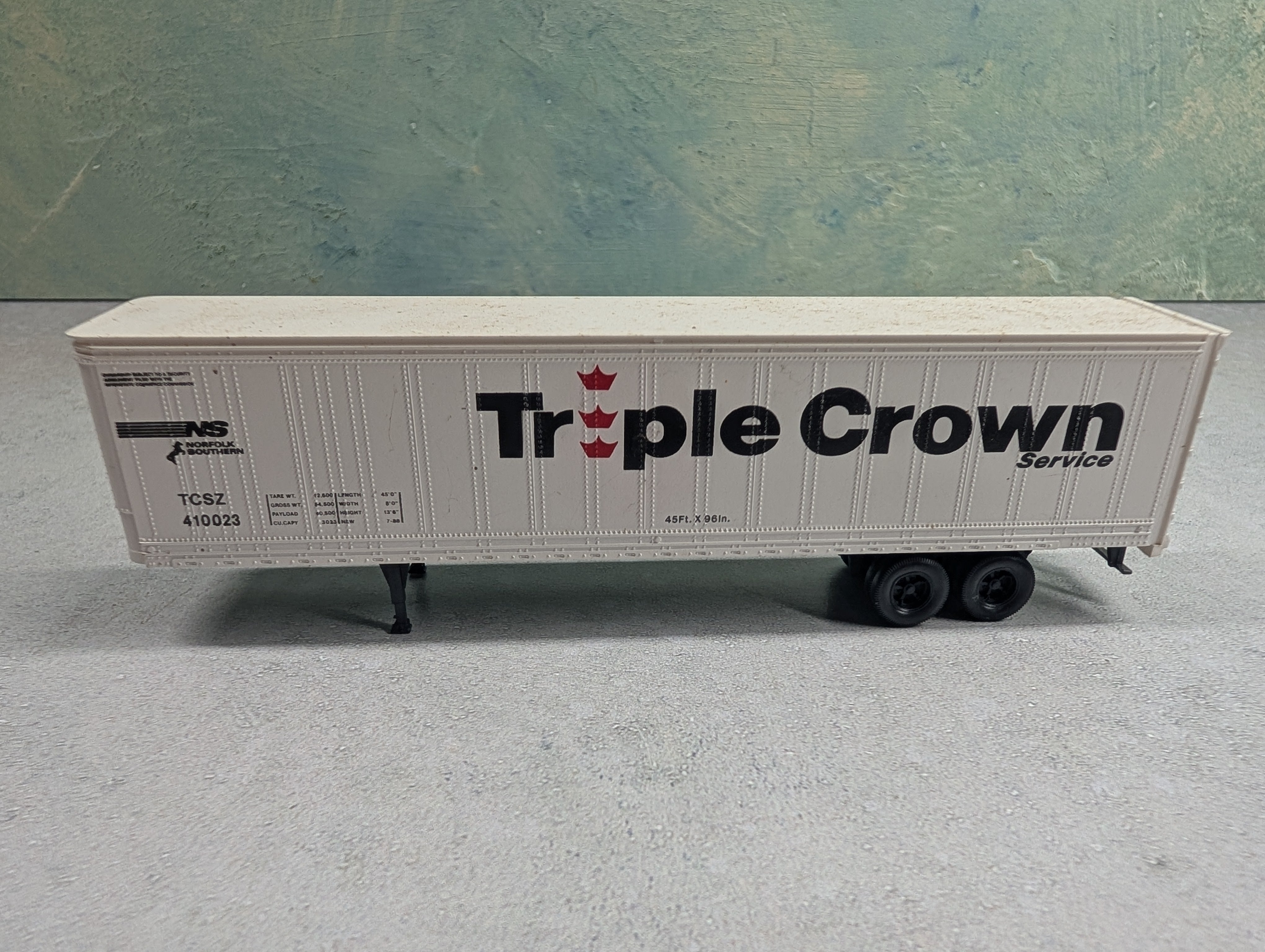 USED Athearn HO Scale 45' Piggyback Trailer Norfolk Southern TCSZ #410023 Triple Crown