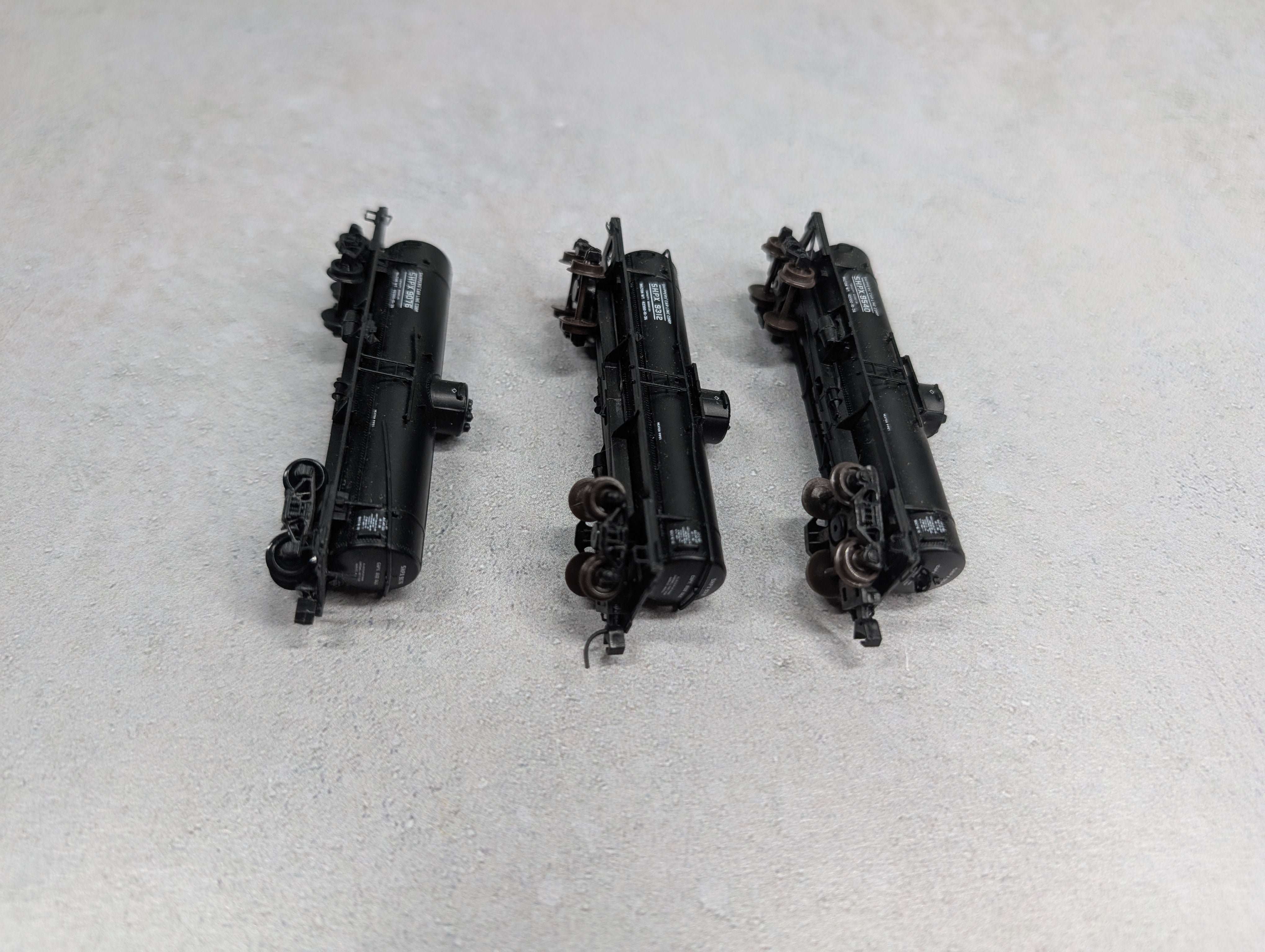 USED N Scale Single Dome Tank Car Shippers Car Line SHPX #9076, 9312, 9540 Knuckle Couplers