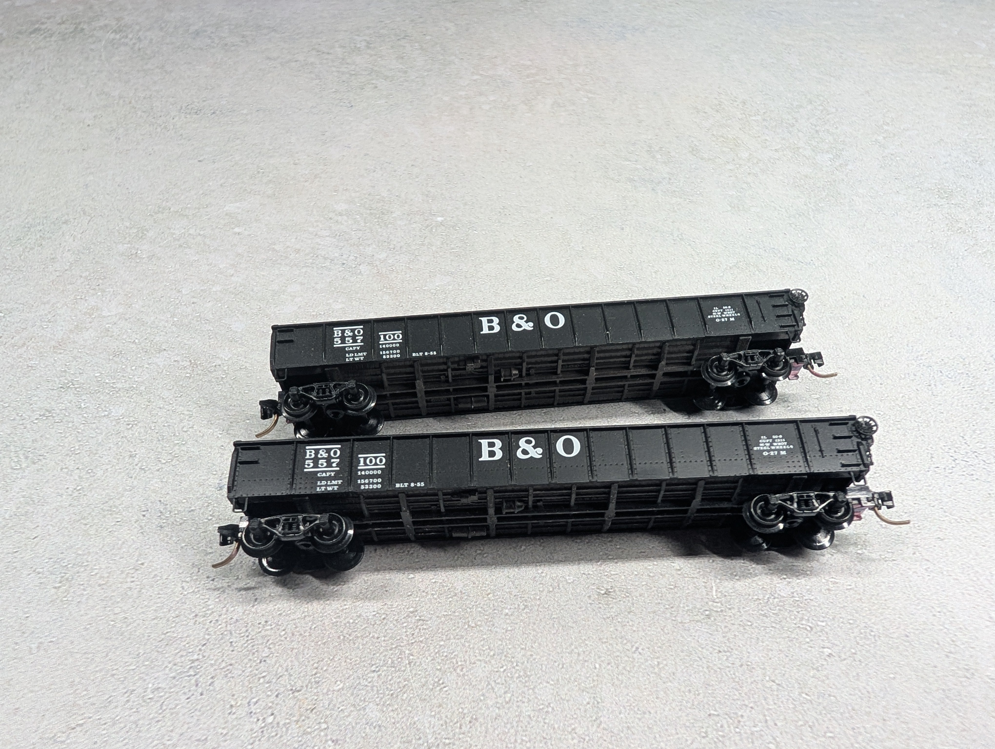 USED Micro-Trains N Scale Drop End Gondola Baltimore and Ohio B&O #557100 Knuckle Couplers (2 pcs)