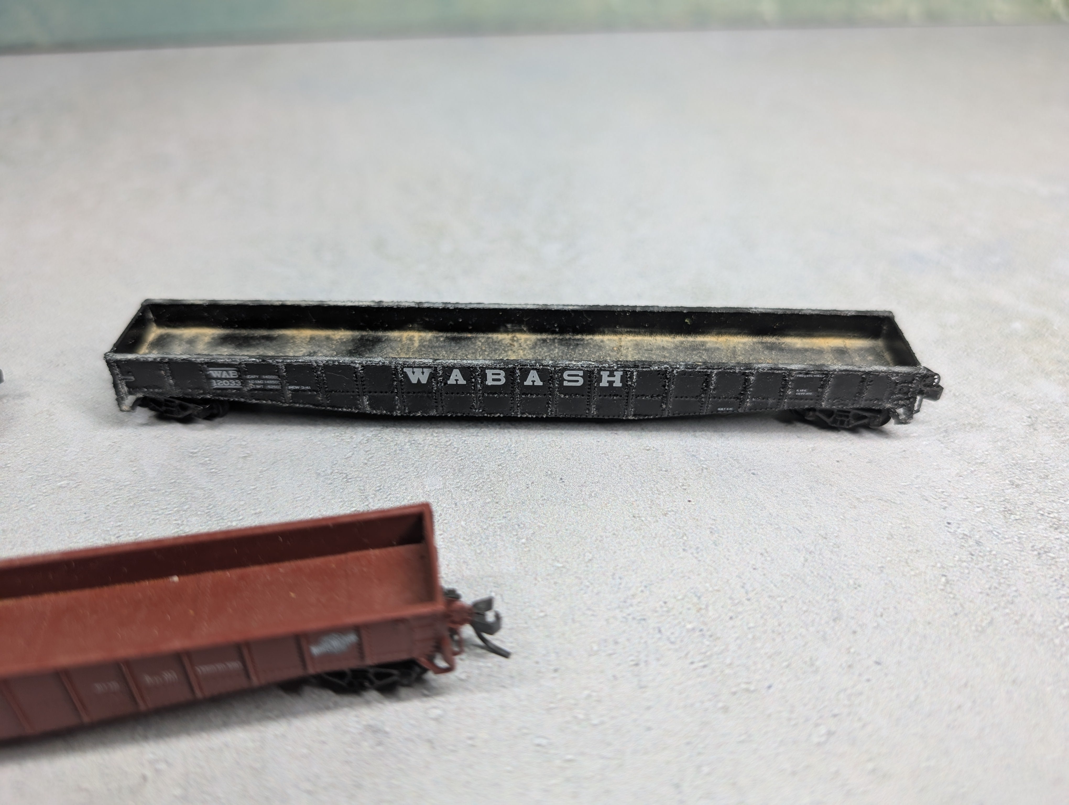 USED N Scale Gondola EJ&E, Wabash & CNW Knuckle Couplers (3 pcs)