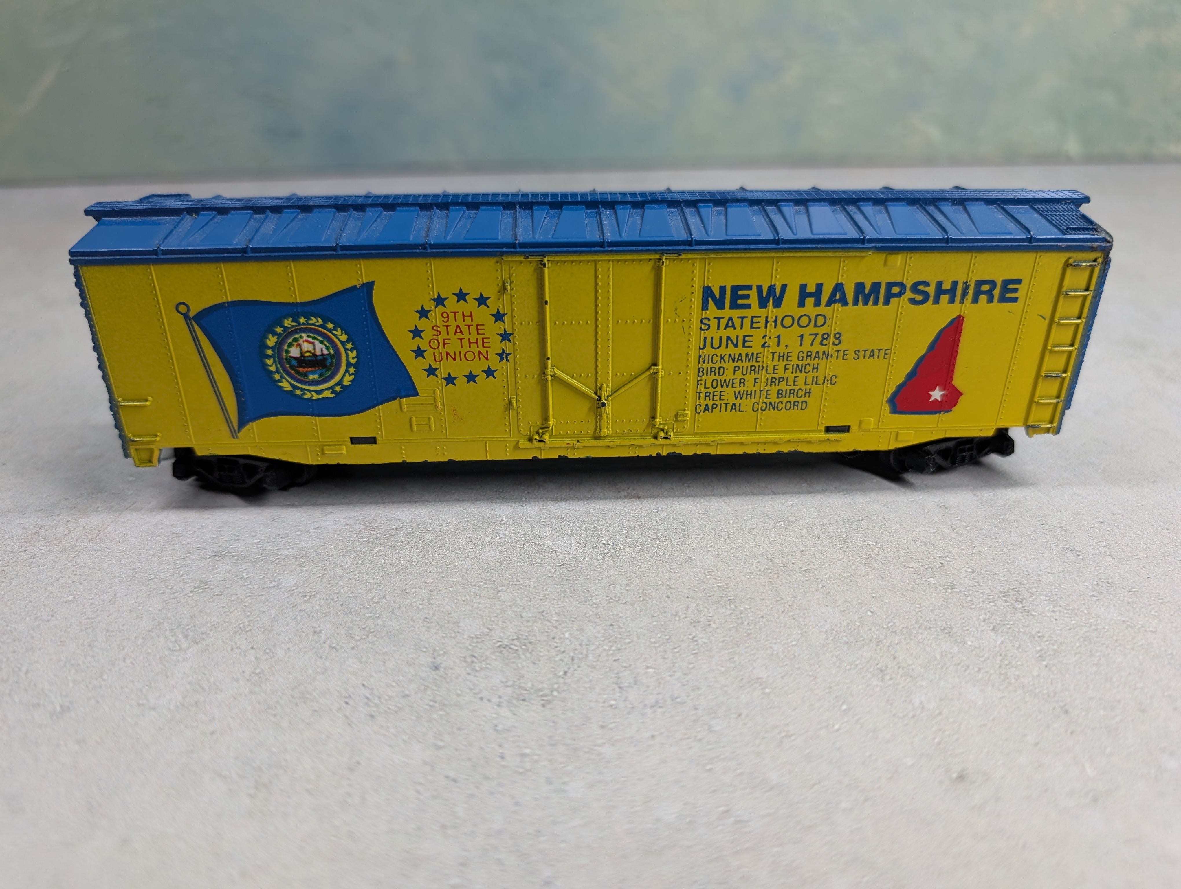 USED Tyco HO Scale 50' Box Car New Hampshire State Car