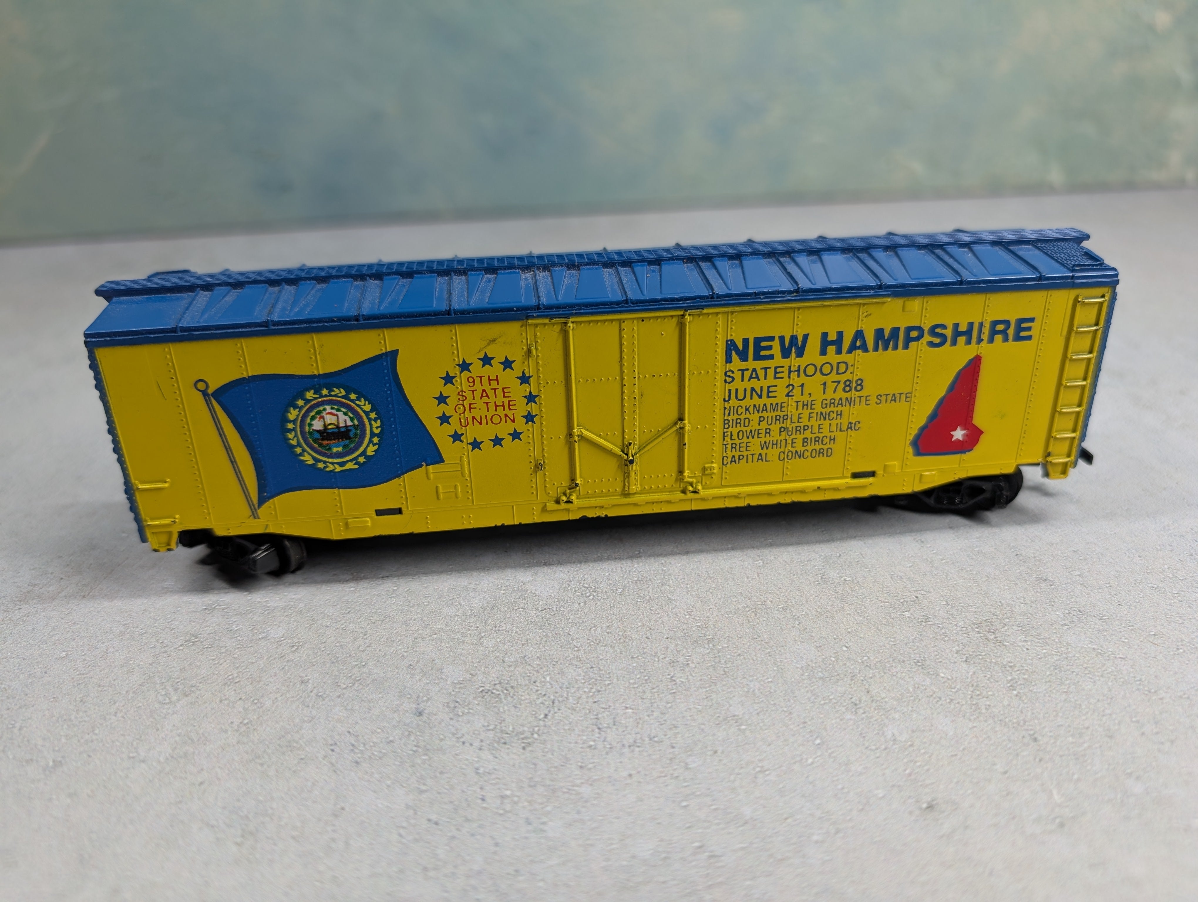 USED Tyco HO Scale 50' Box Car New Hampshire State Car