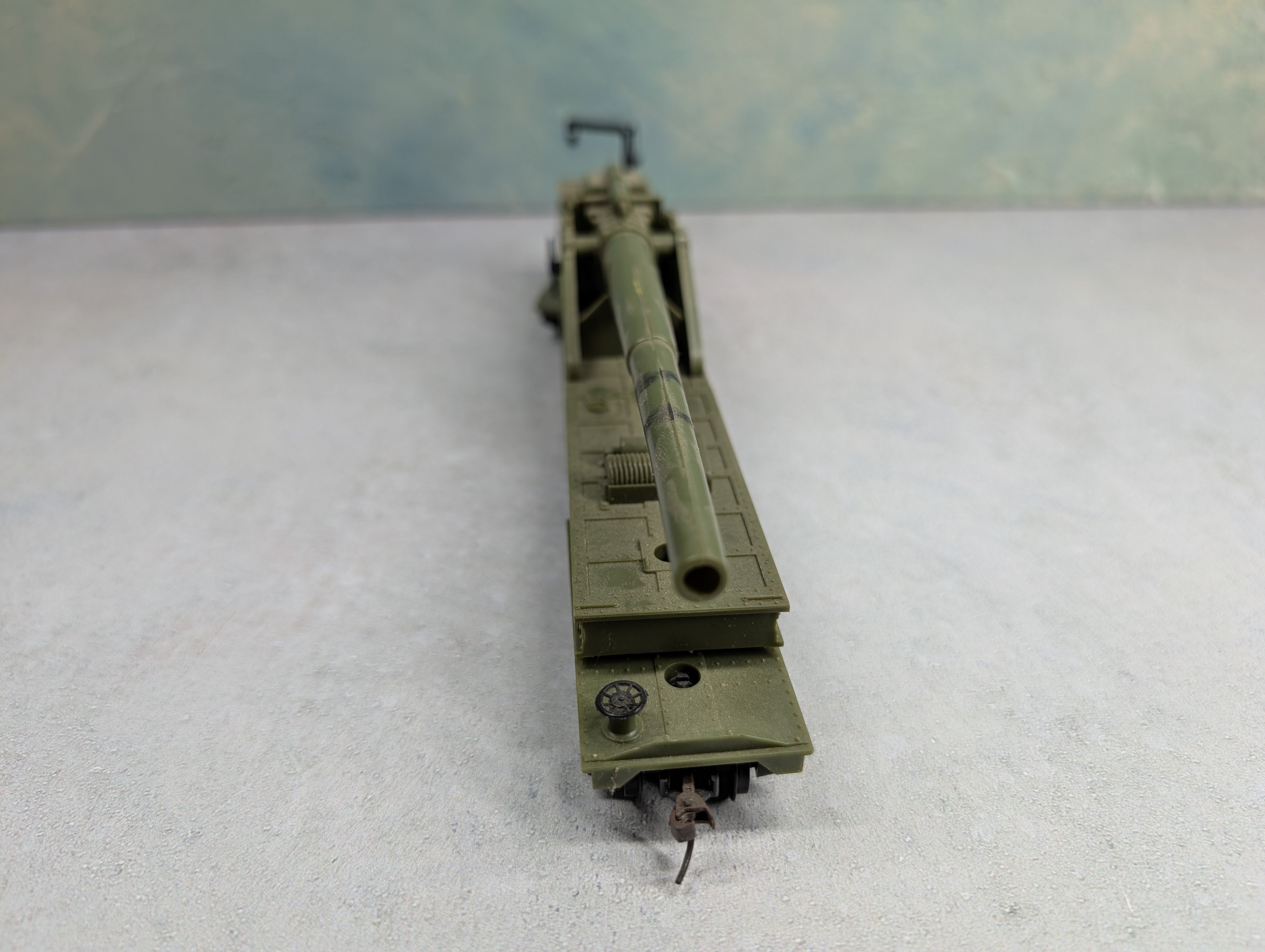 USED AHM HO Scale Railway Gun Car US Army #114